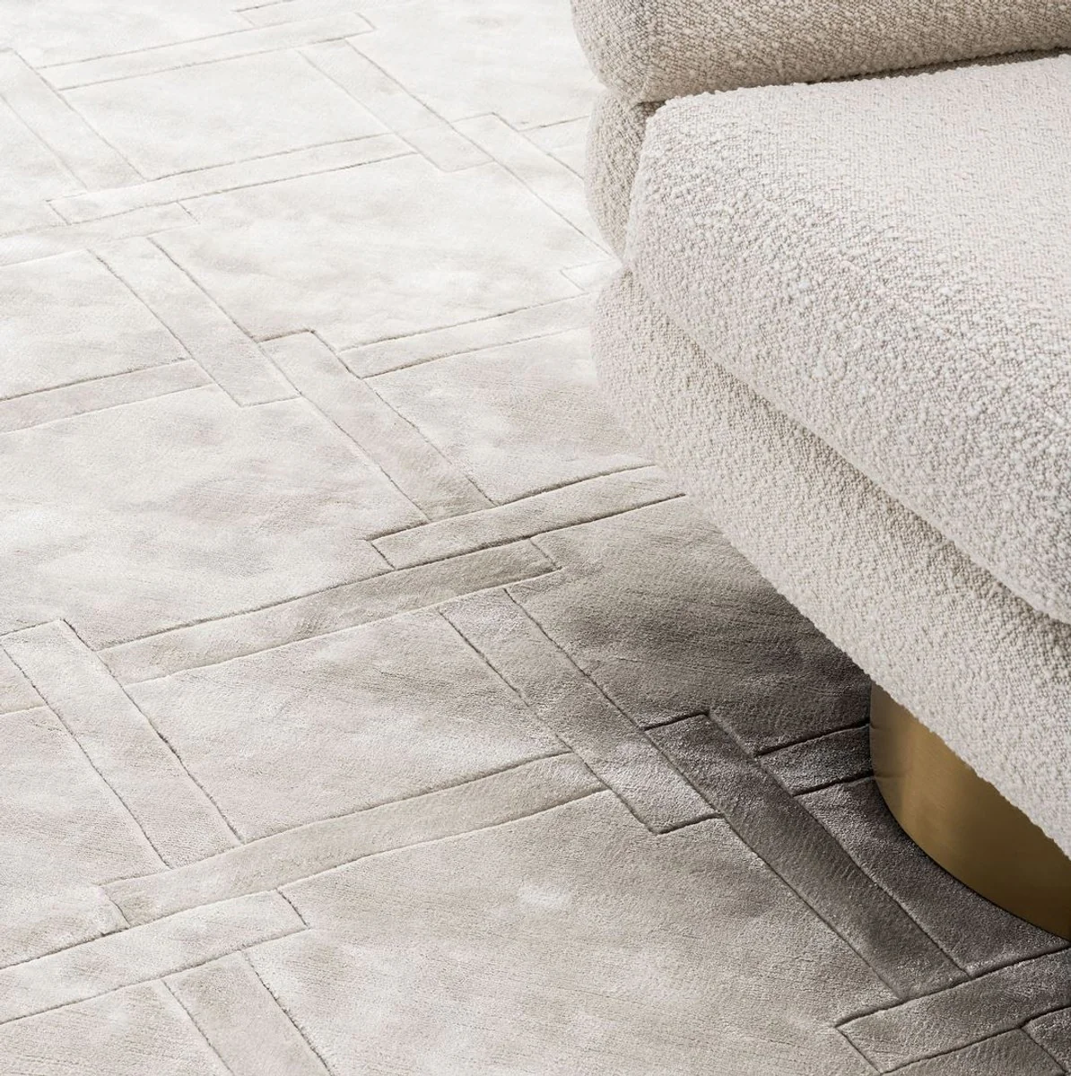 Luxury Viscose Rug Gray - Various Sizes - Handwoven Living Room Rug - Living Room Decoration