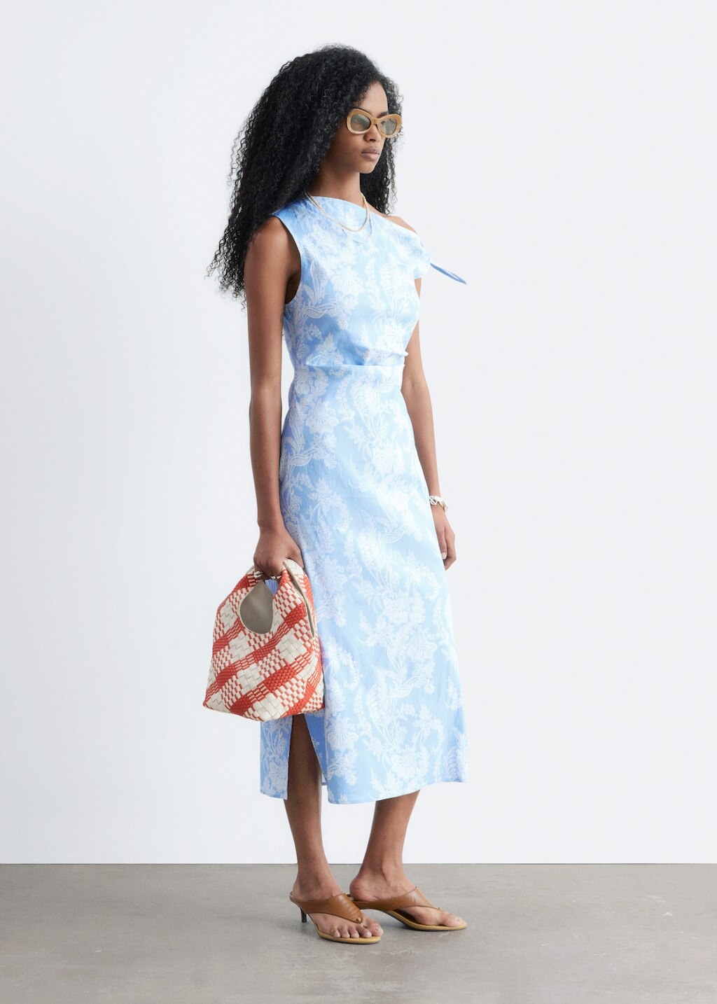 & Other Stories ASYMMETRIC PAISLEY MIDI DRESS