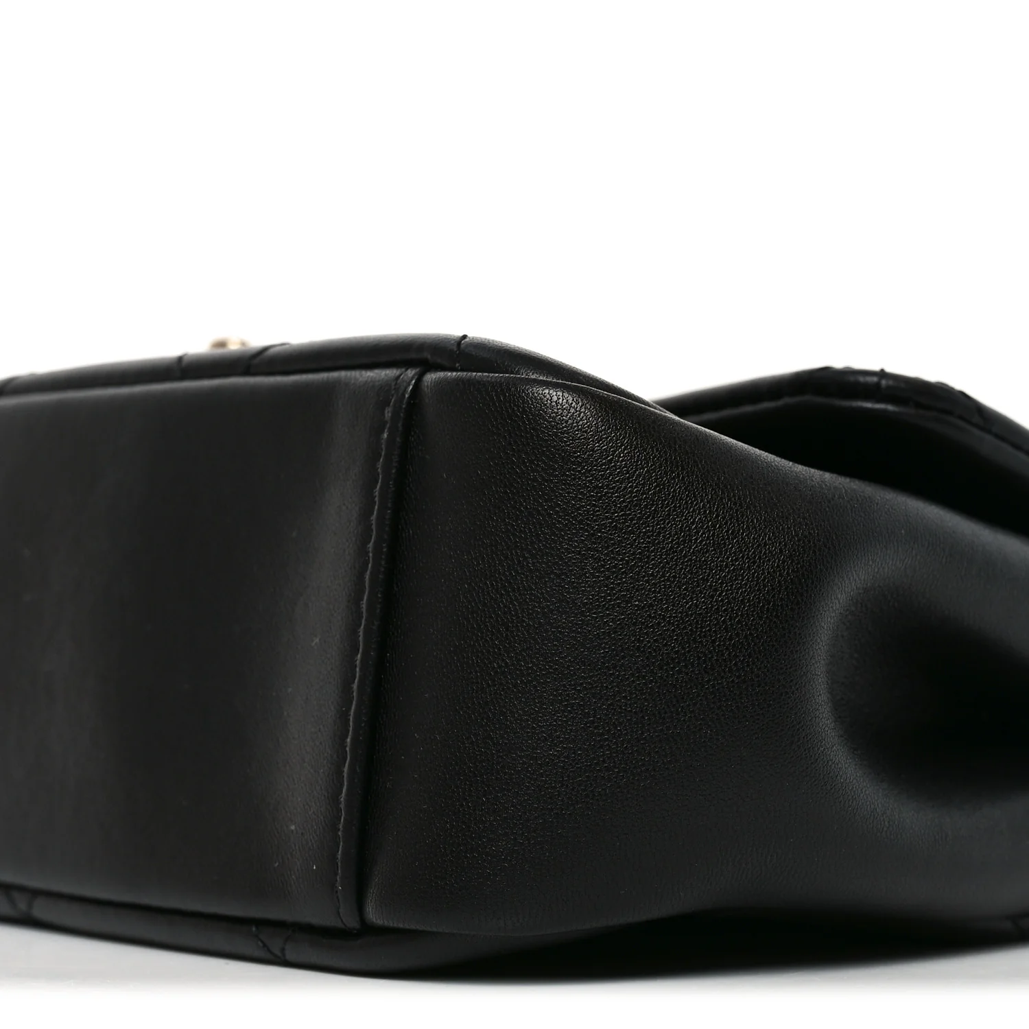 Lambskin Small Chain Handle Flap Bag Black - Top Club