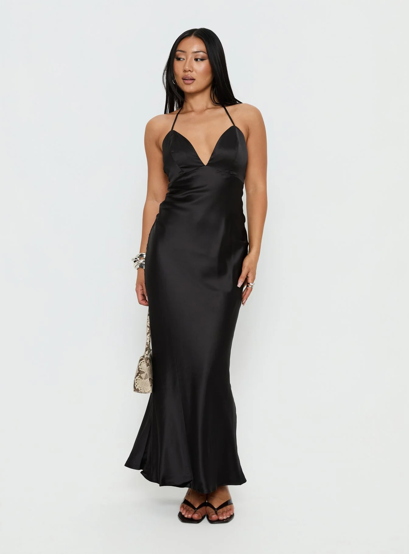 Nayani Halter Maxi Dress Black