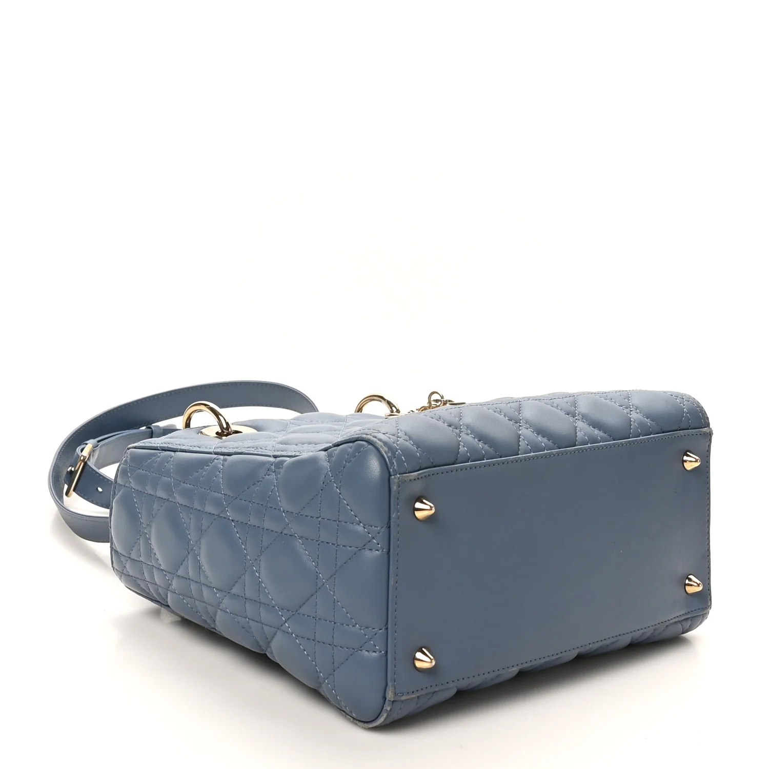 Lambskin Cannage Medium Lady Dior Denim Blue - Top Club