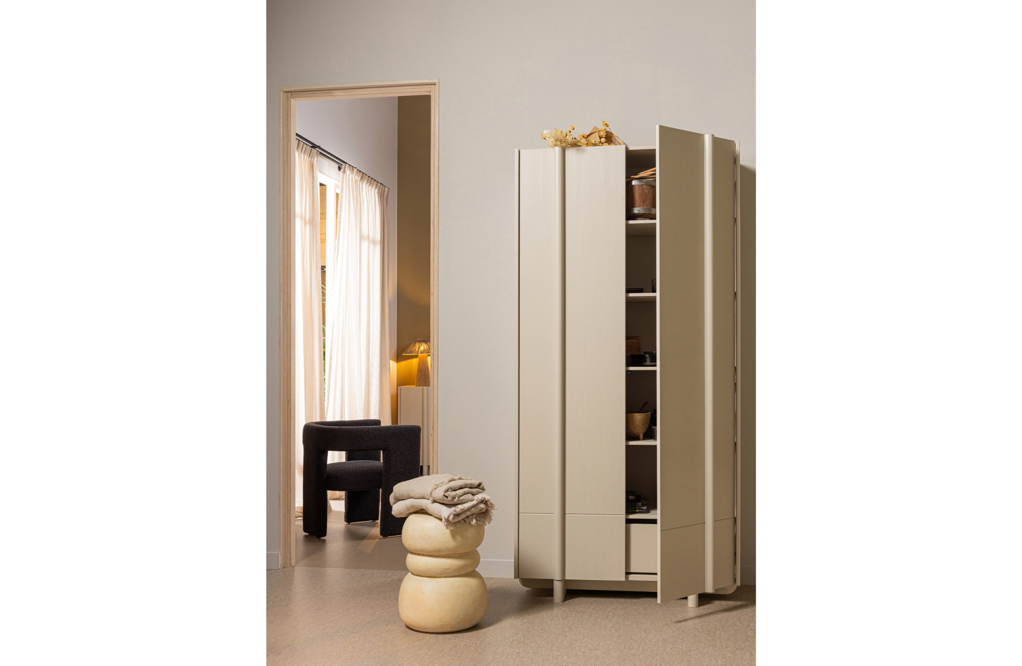 Bijzettafel Yvo betonlook naturel