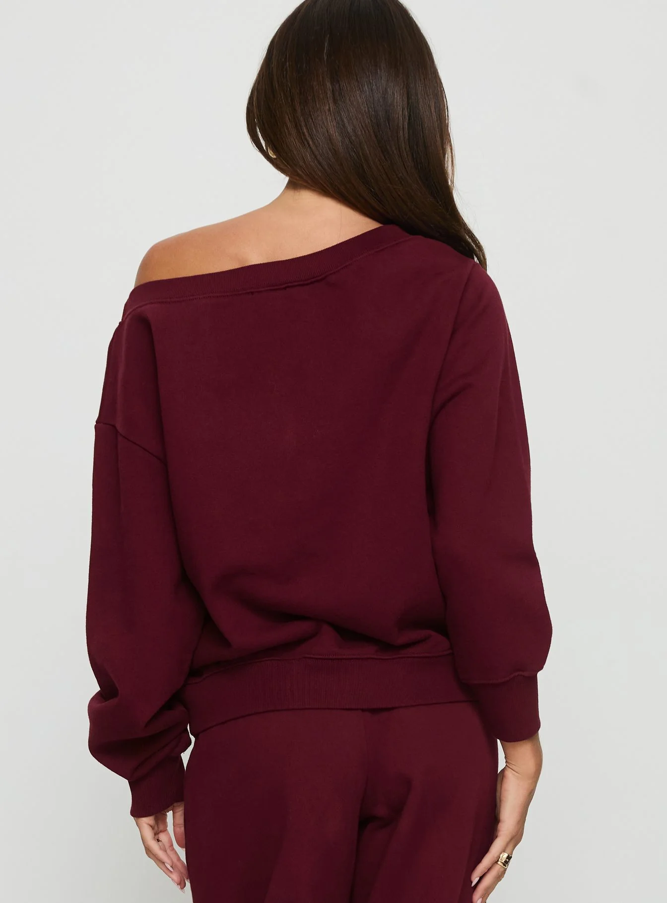 Wellness Off the Shoulder Jumper Currant