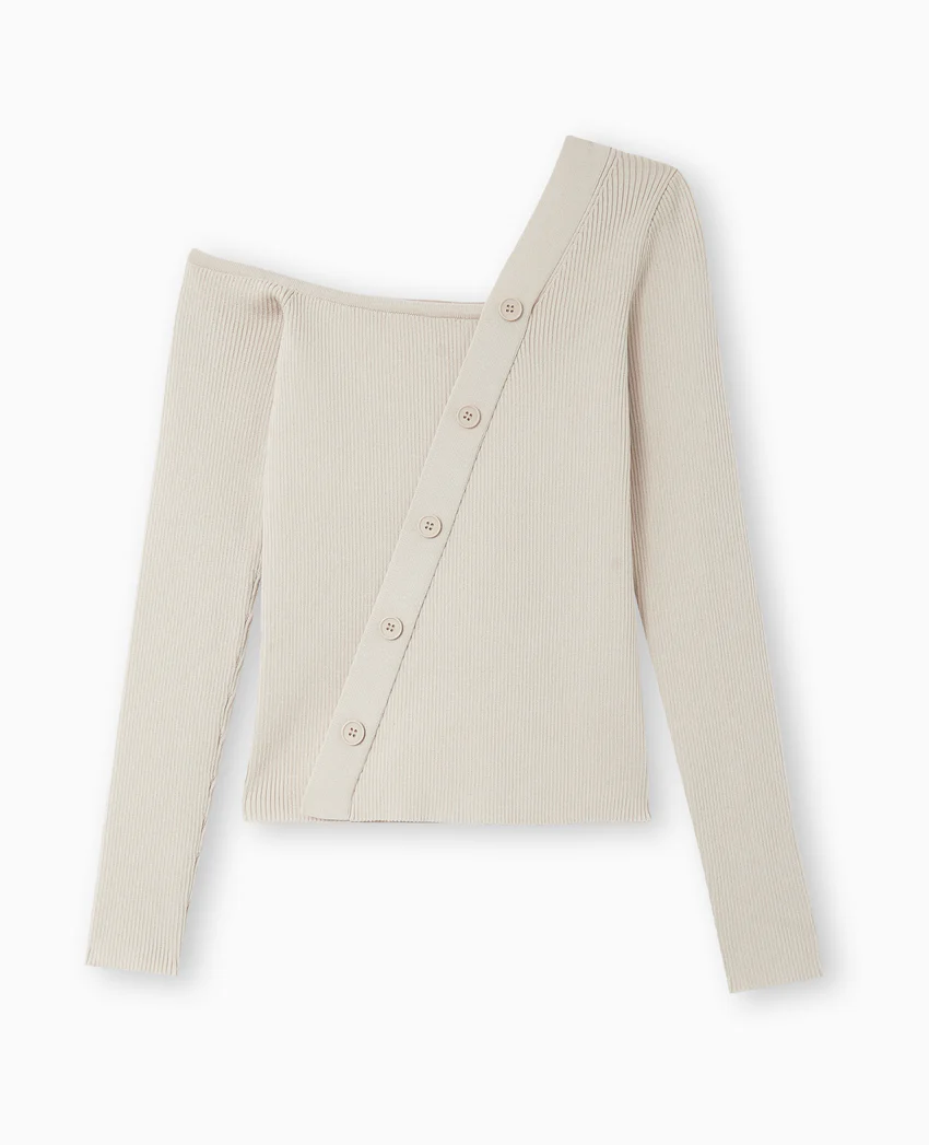 Pimkie Pull asymétrique maille côtelée