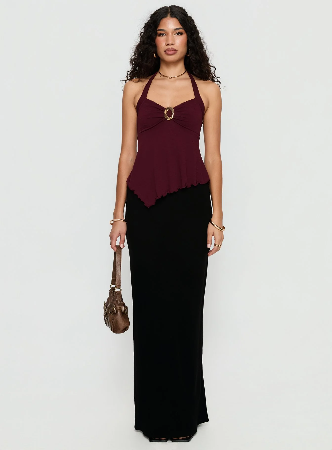 Attina Hardware Detail Top Plum