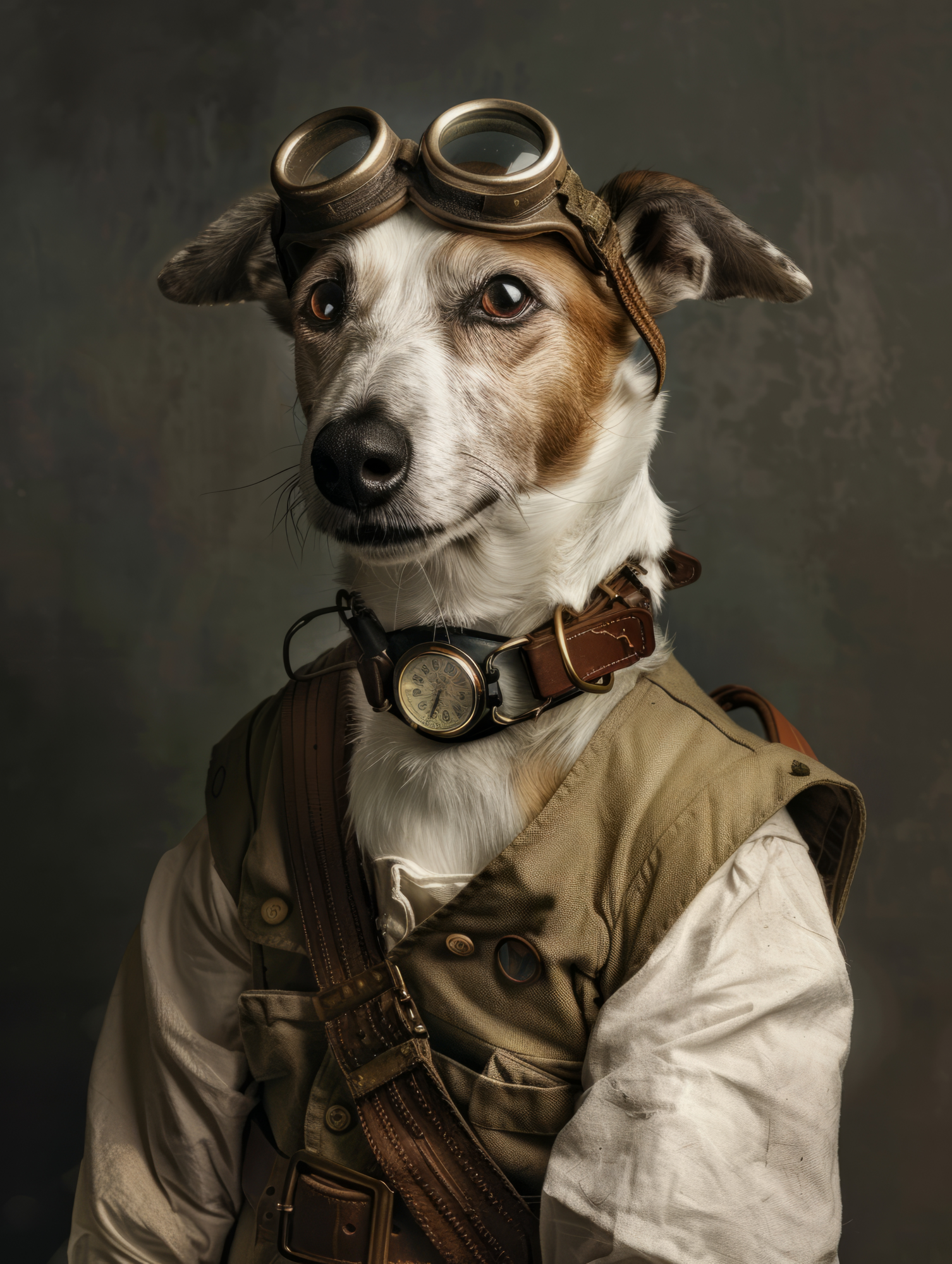 Canvas schilderij van een Berger Picard Dog 100x200 cm