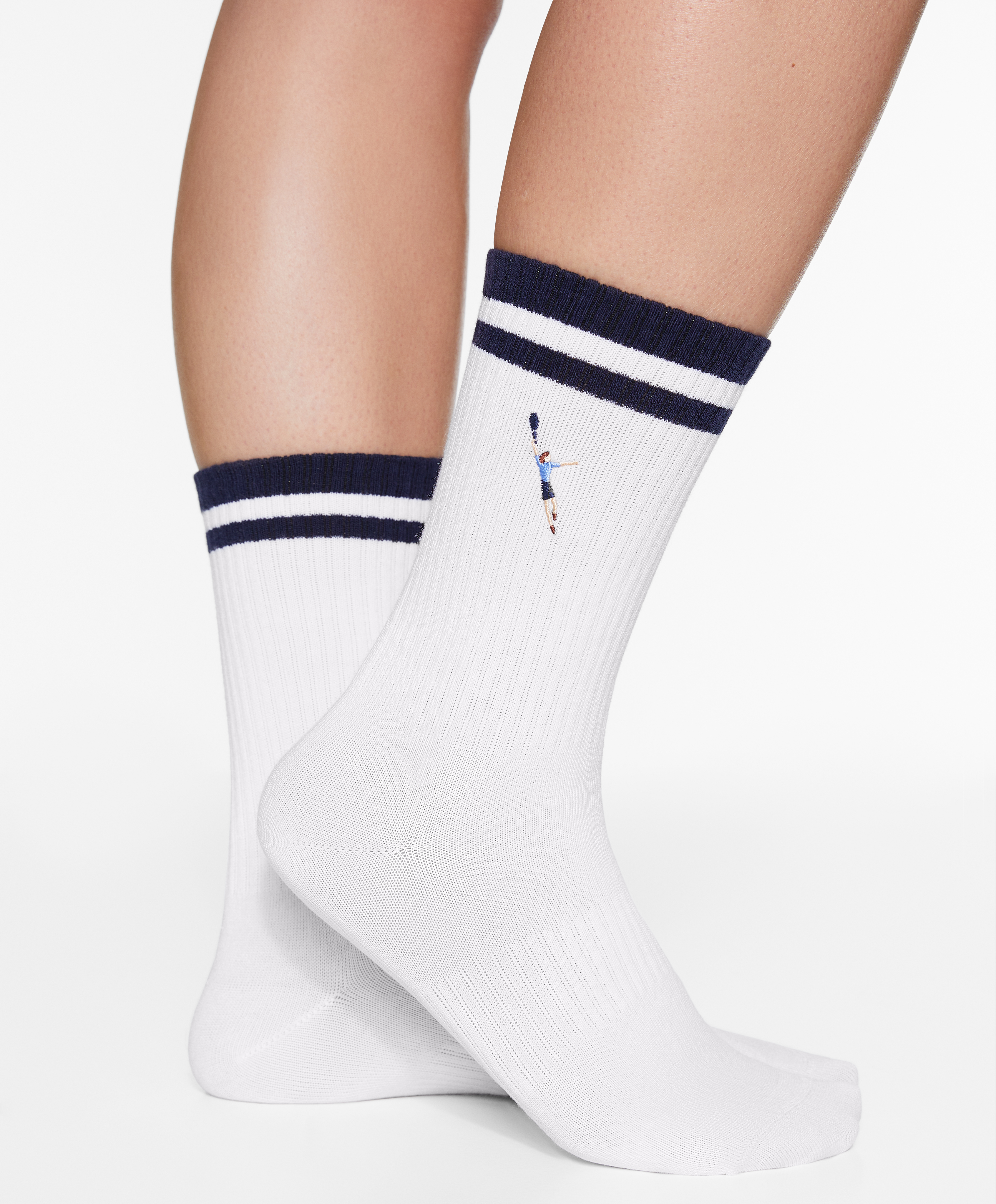 OYSHO Stripe tennis player classic sports socks in a rib cotton blend
