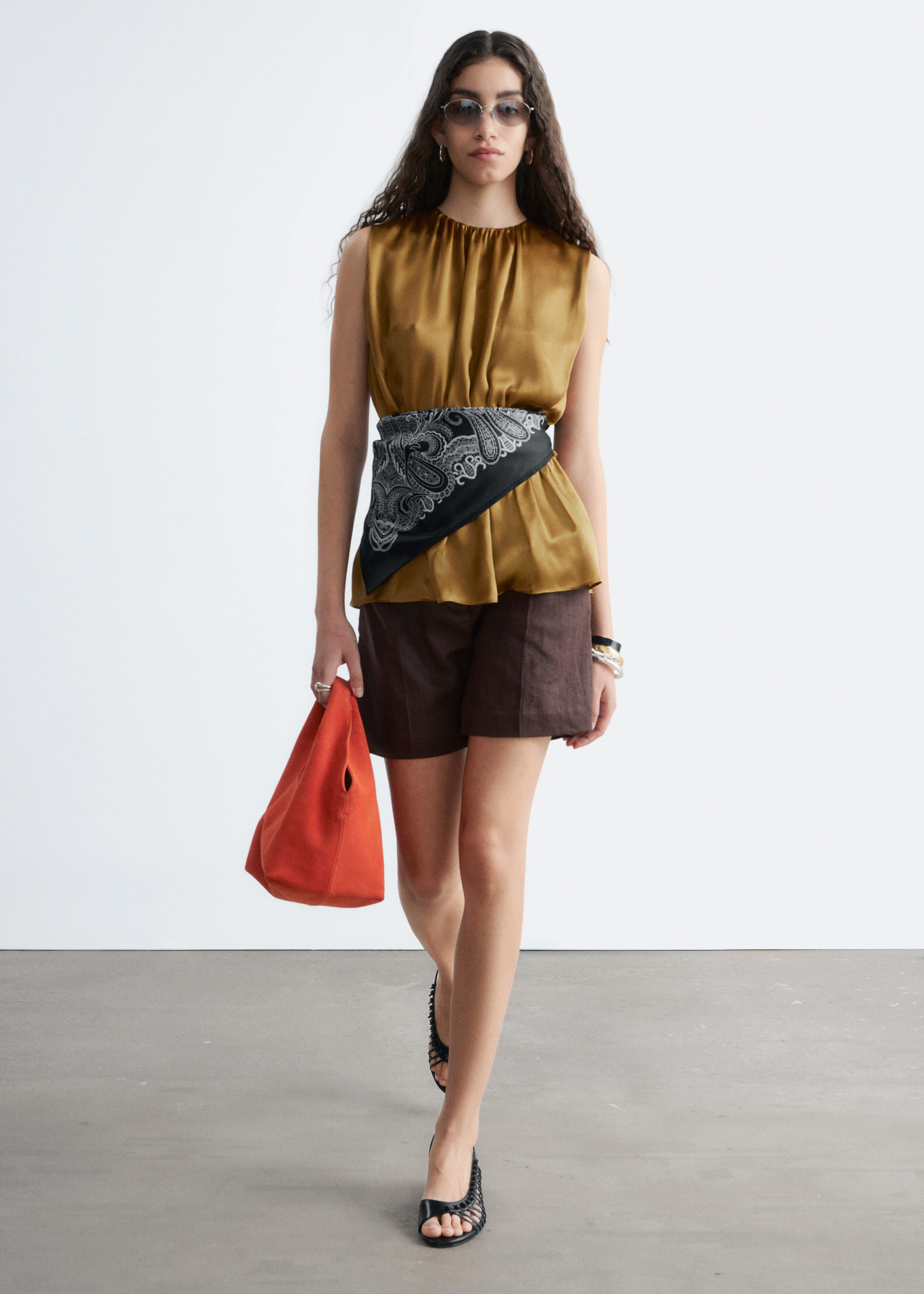 & Other Stories SLEEVELESS SILK FRILL TOP