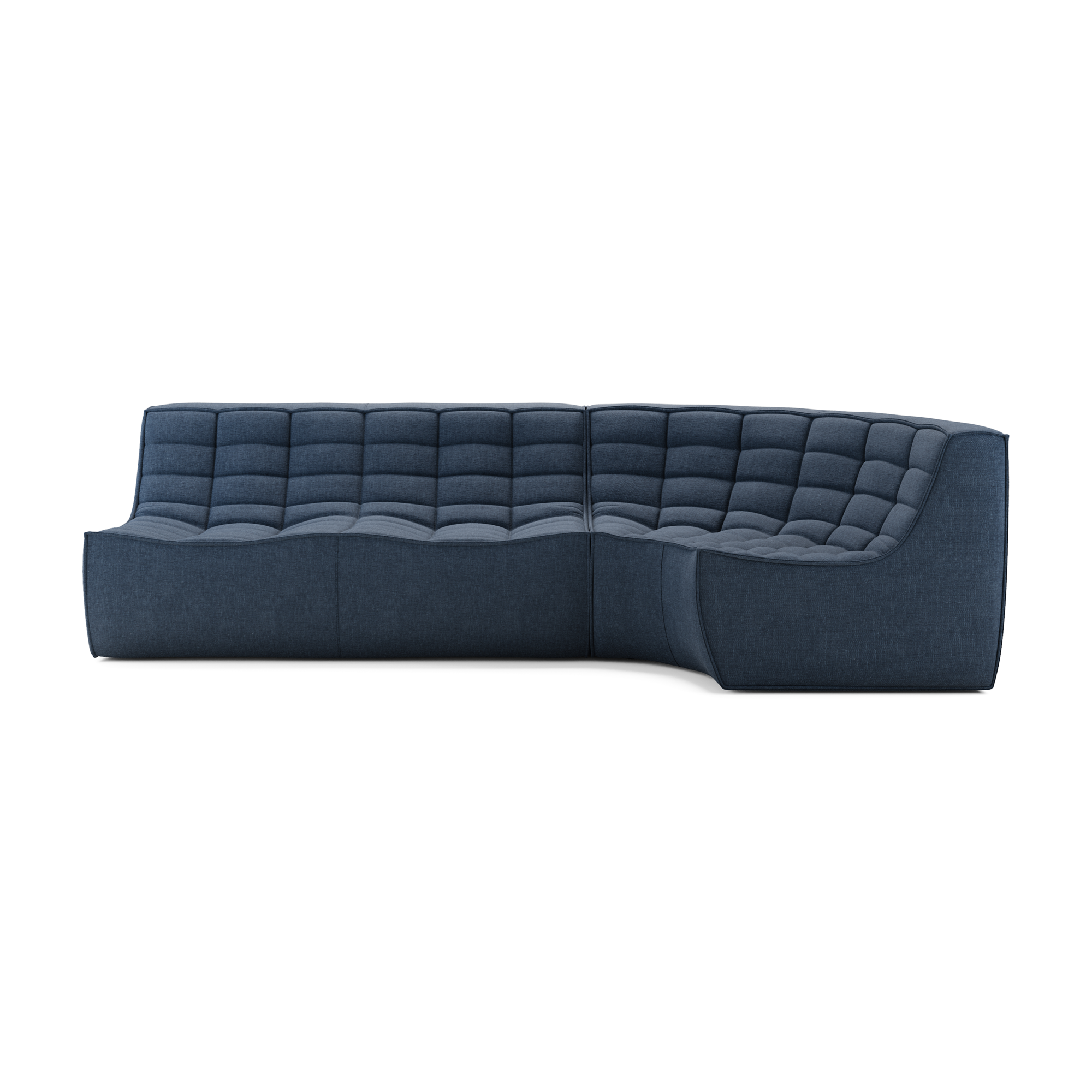 Modulaire bank N701 graphite set 2 seat 90° ronde hoek