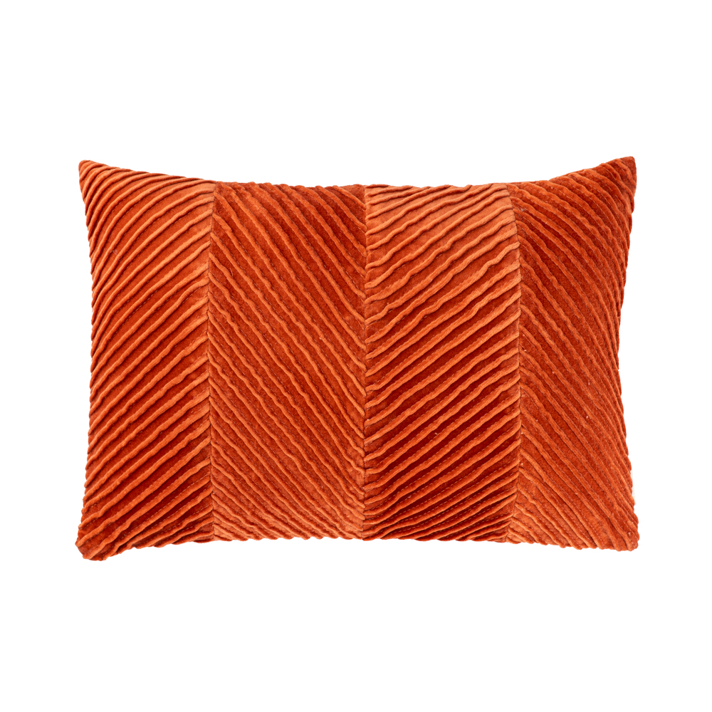 Sierkussen velours tucked allover terra