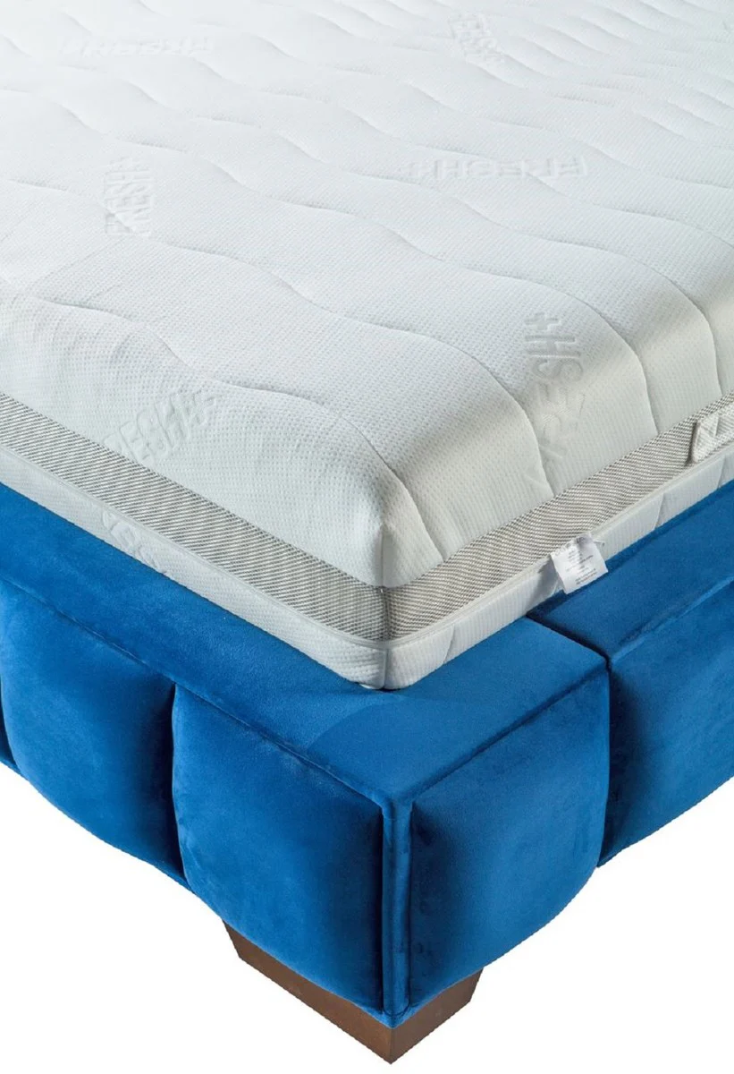 Luxury Double Bed Blue / Brown - Various Sizes - Modern Bed with Mattress - Bedroom Furniture