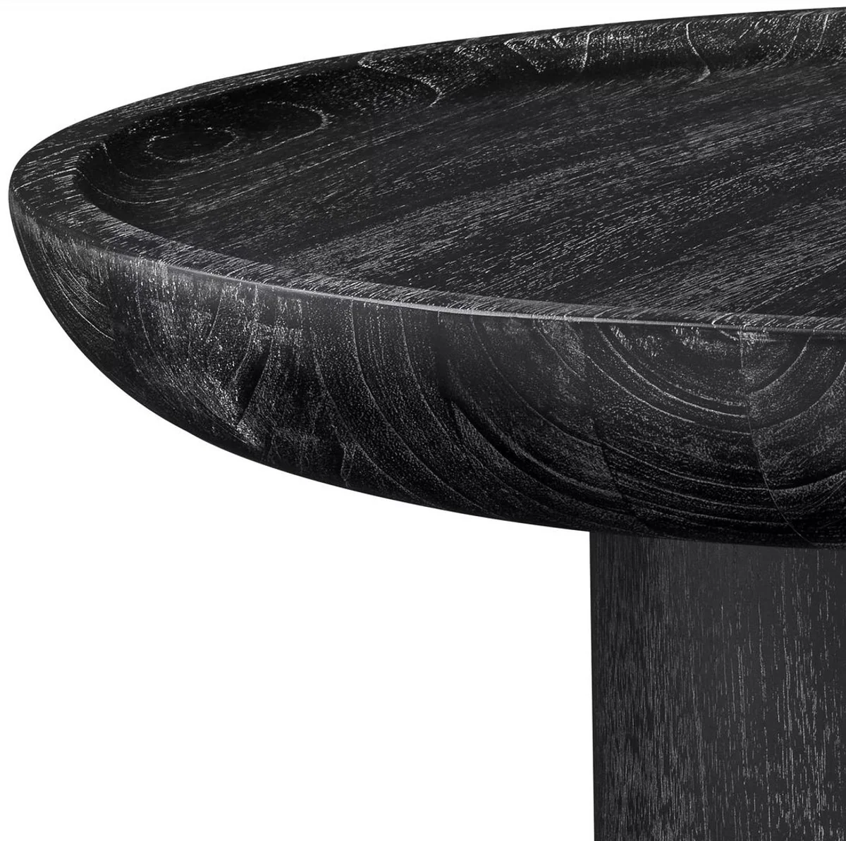 Luxury side table black gray Ø 64.5 x H. 46 cm - Round solid wood table - Solid wood living room furniture - Luxury quality