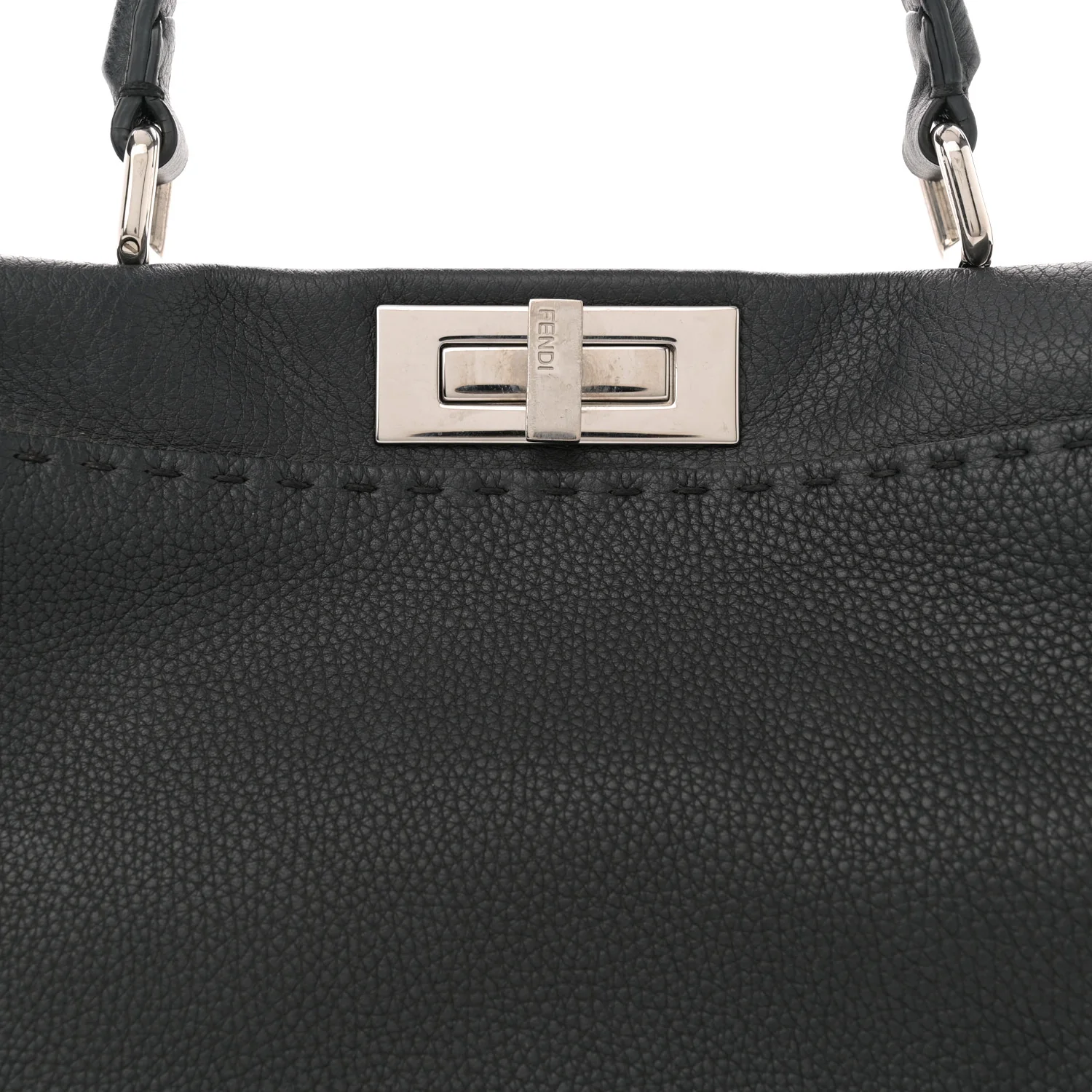 Cuoio Romano Selleria Bi-Color Medium Peekaboo Iconic Satchel Black Mou - Top Club