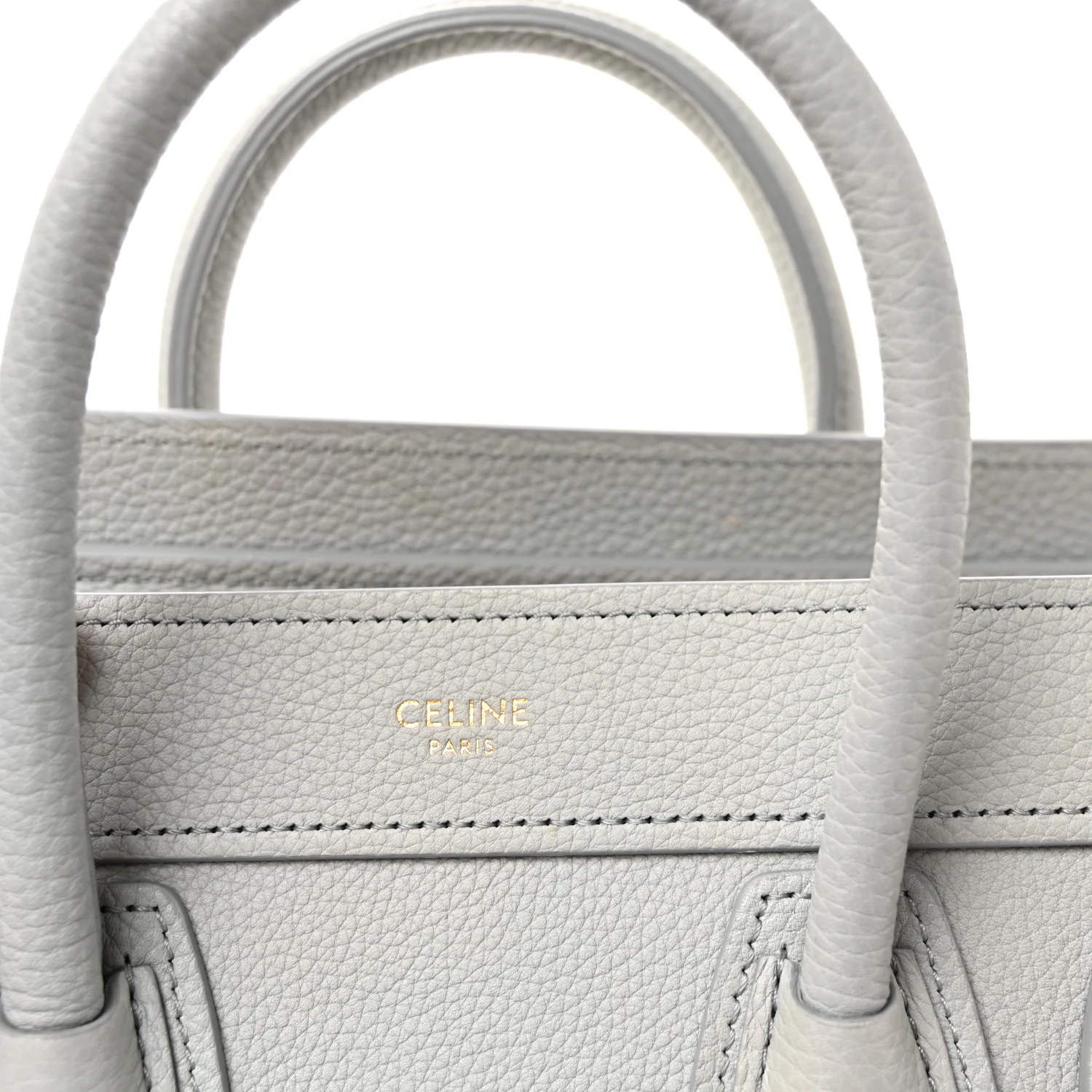 Drummed Calfskin Nano Luggage Pearl Blue - Top Club