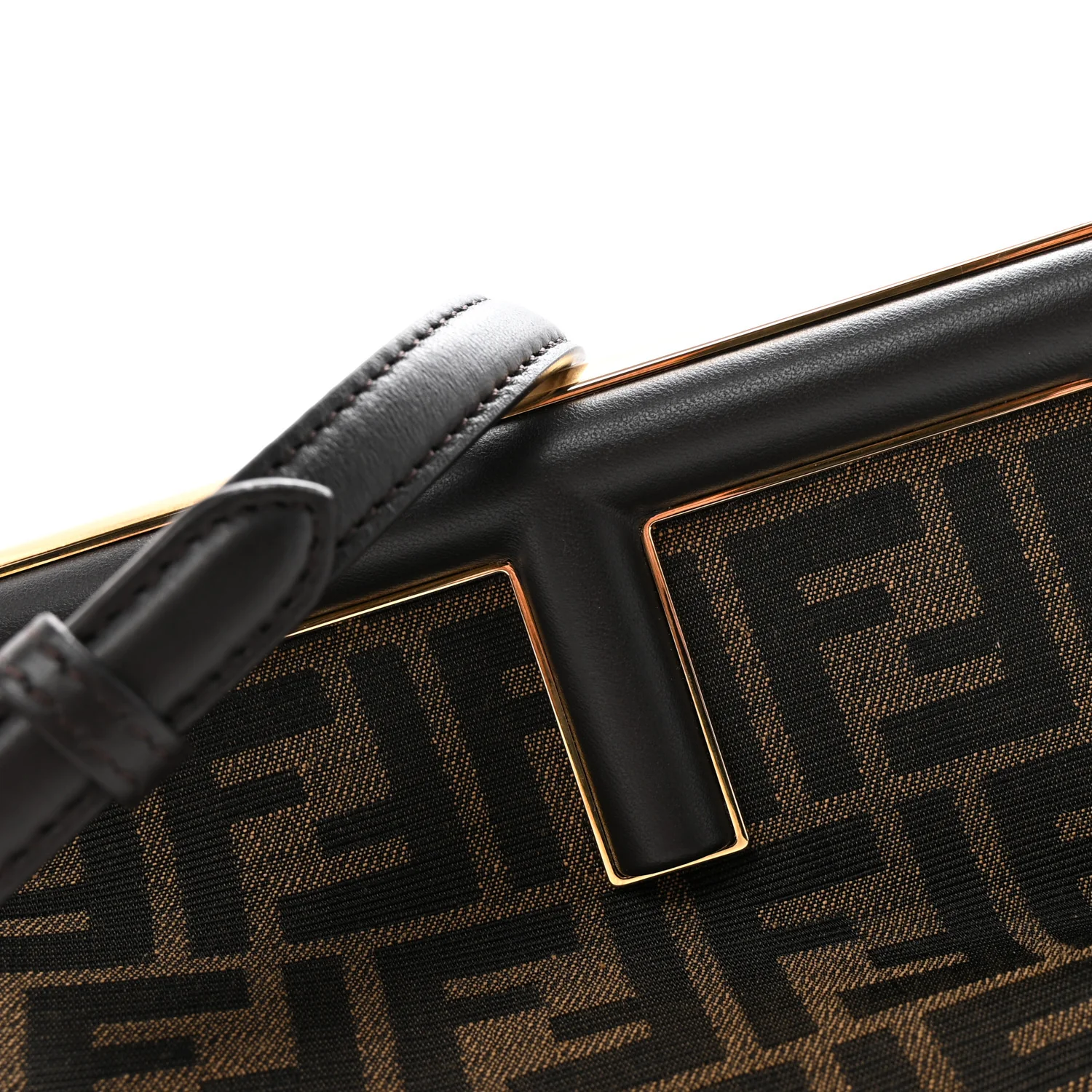 Shiny Nappa Fabric Jacquard FF 1974 Midi Fendi Tobacco Moro Ebano - Top Club