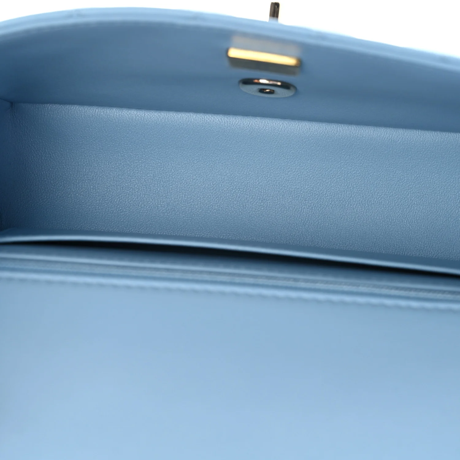 Lambskin Quilted Mini Rectangular Flap Light Blue - Top Club