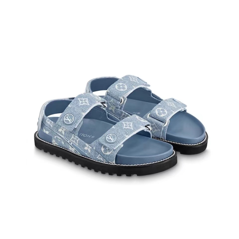 Louis Vuitton LV Paseo Fabric Velcro Slide Sandal (Replica) - Sneaker Replica Workshop