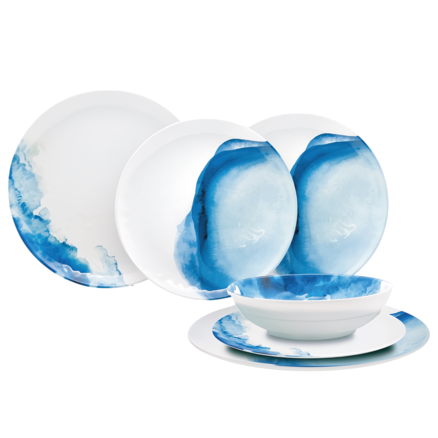 Servies Melamine deep sea - set van 12