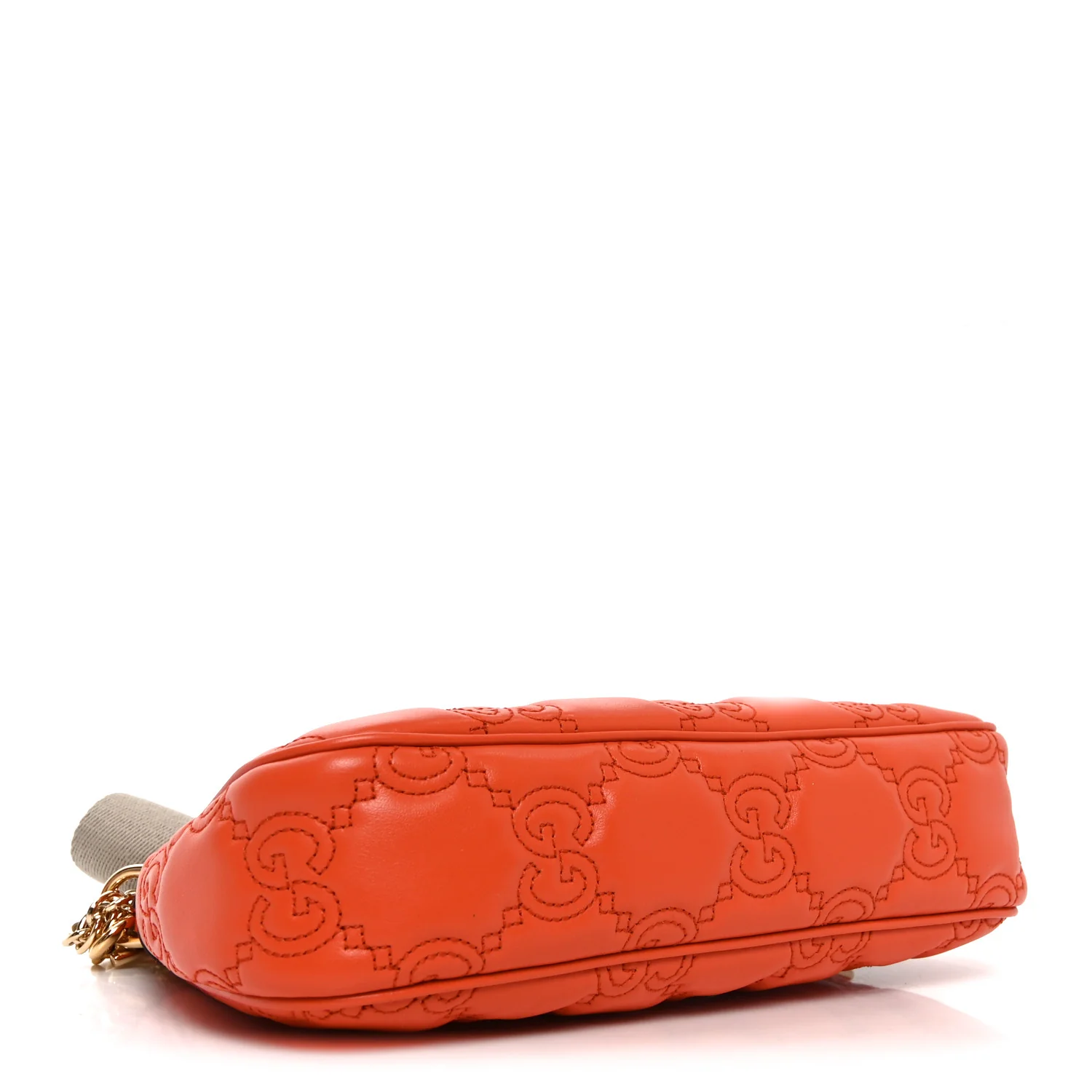 Calfskin GG Matelasse Chain Handbag Deep Orange Natural - Top Club