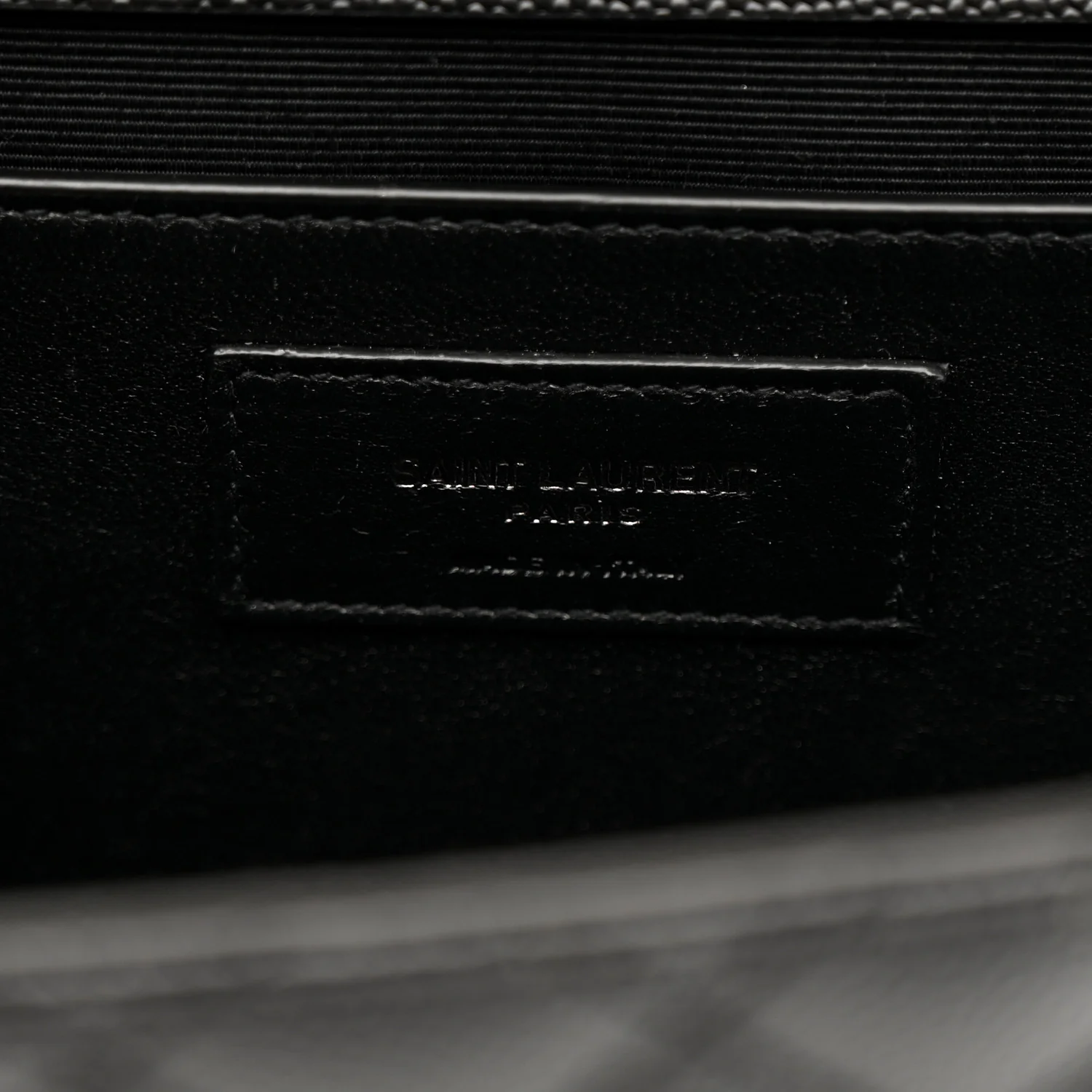 Grain De Poudre Textured Mixed Matelasse Triquilt Medium Monogram Monochrome Satchel Black - Top Club