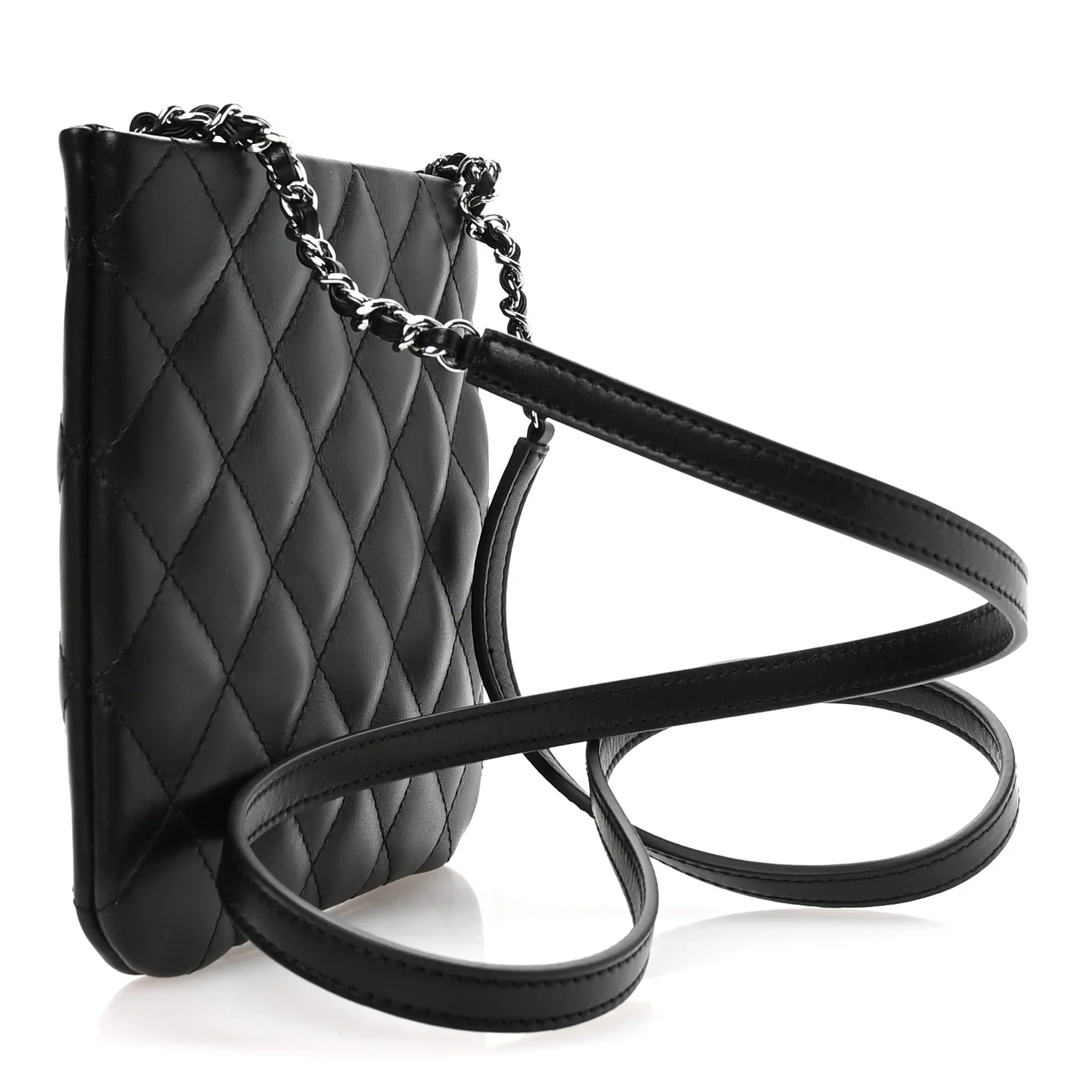 Lambskin Quilted Uniform Crossbody Bag Black - Top Club