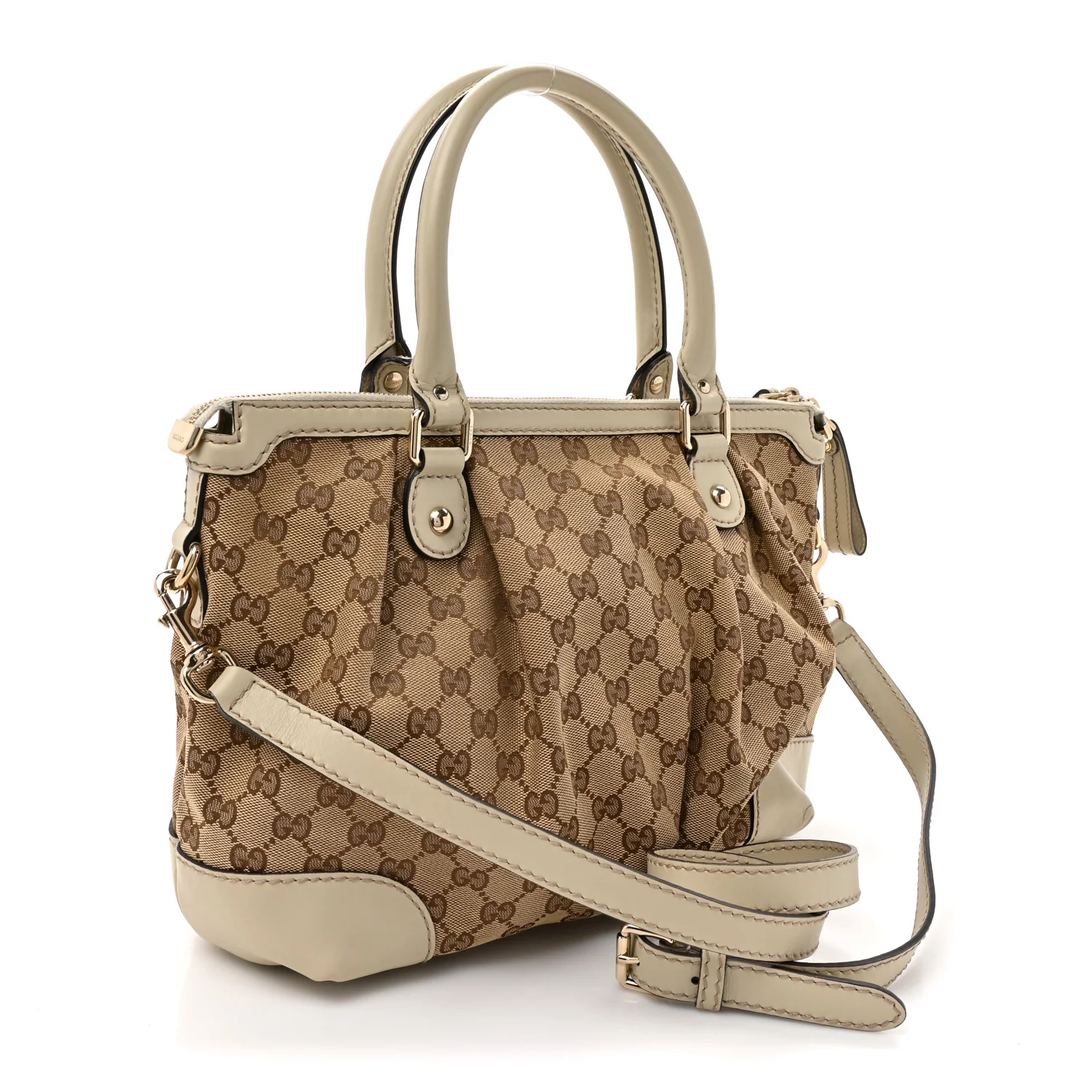 Monogram Margaux Calfskin Medium Sukey Top Handle Bag Beige Ebony Mystic White - Top Club