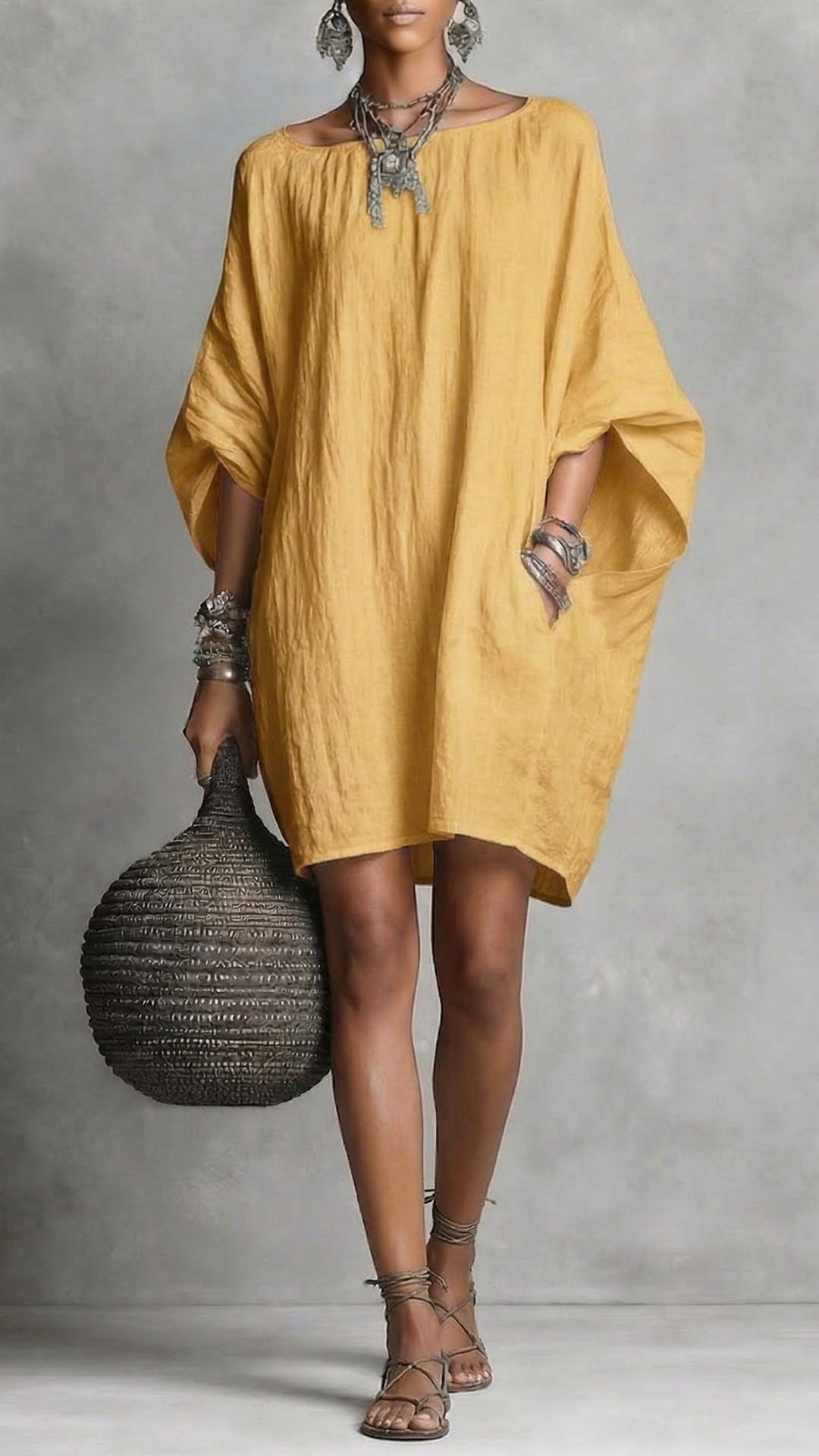 Casual cotton and linen dress - Nordfashionstorm - Women's Clothing, Fashion for You - Nordfashionstorm.com