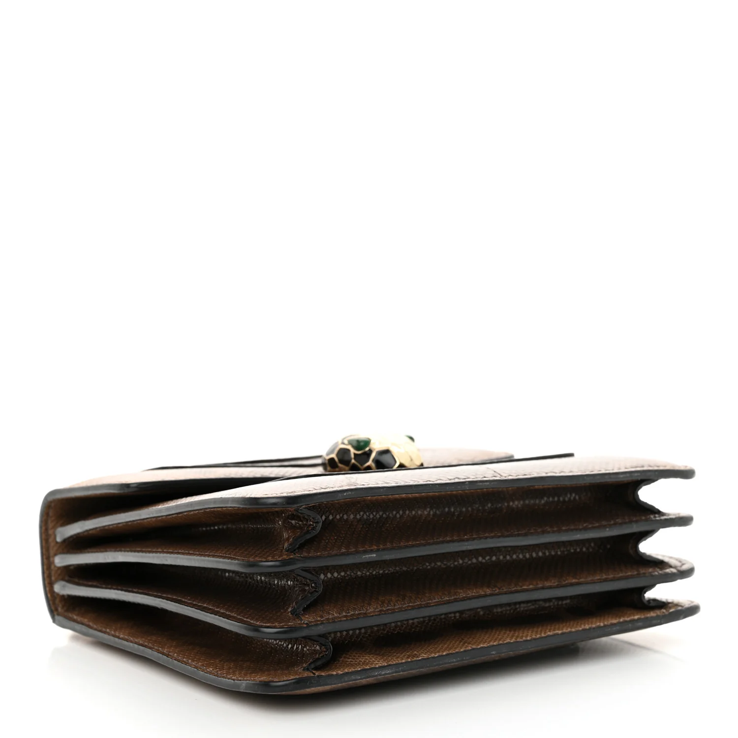 Shiny Karung Serpenti Forever Top Handle Brown - Top Club