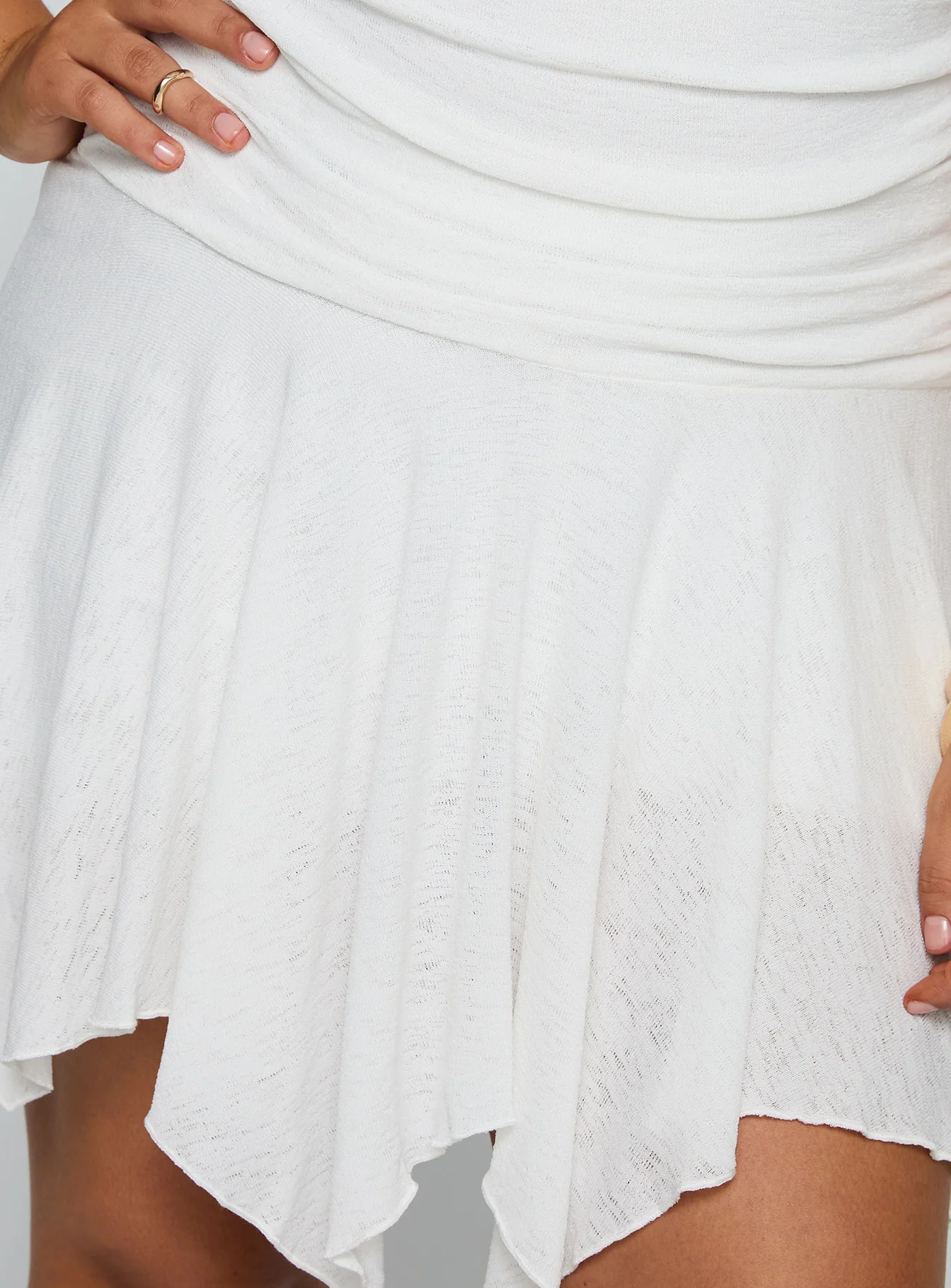 Minxie Strapless Playsuit White Curve