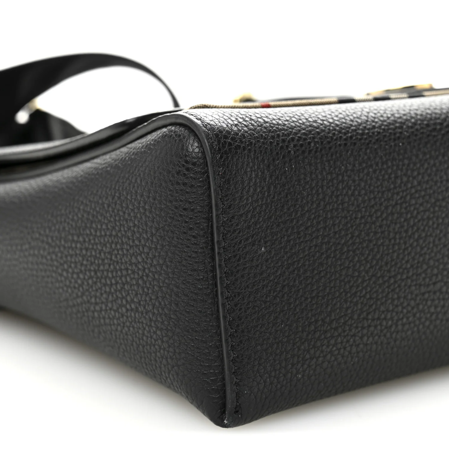 Coated Canvas Calfskin Vintage Check Medium Note Crossbody Bag Black - Top Club