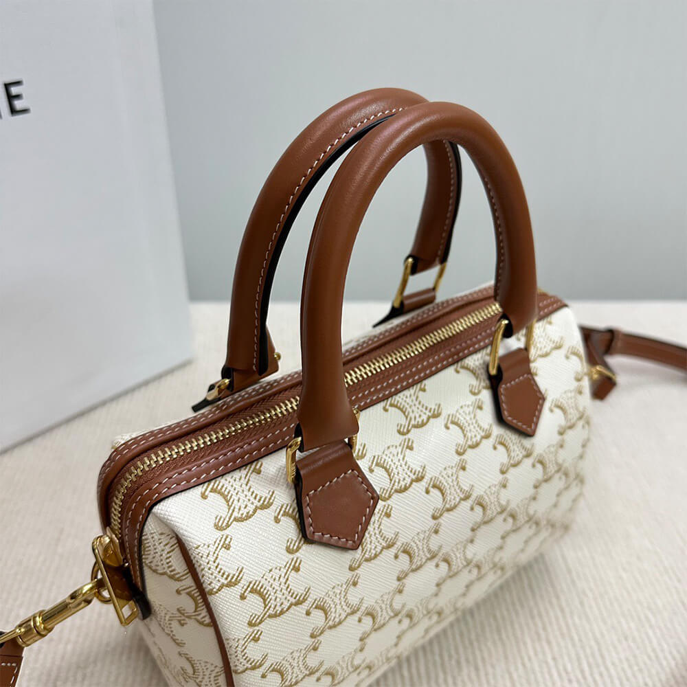 CELINE Small Boston IN Triomphe Canvas and calfskin - Top Club