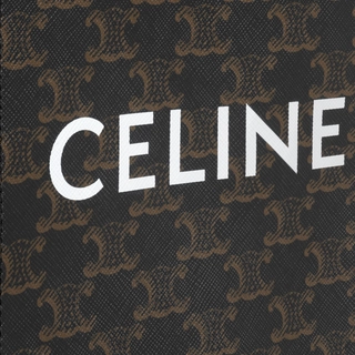 MINI VERTICAL CABAS IN TRIOMPHE CANVAS AND CALFSKIN WITH CE PRINT TAN - Top Club