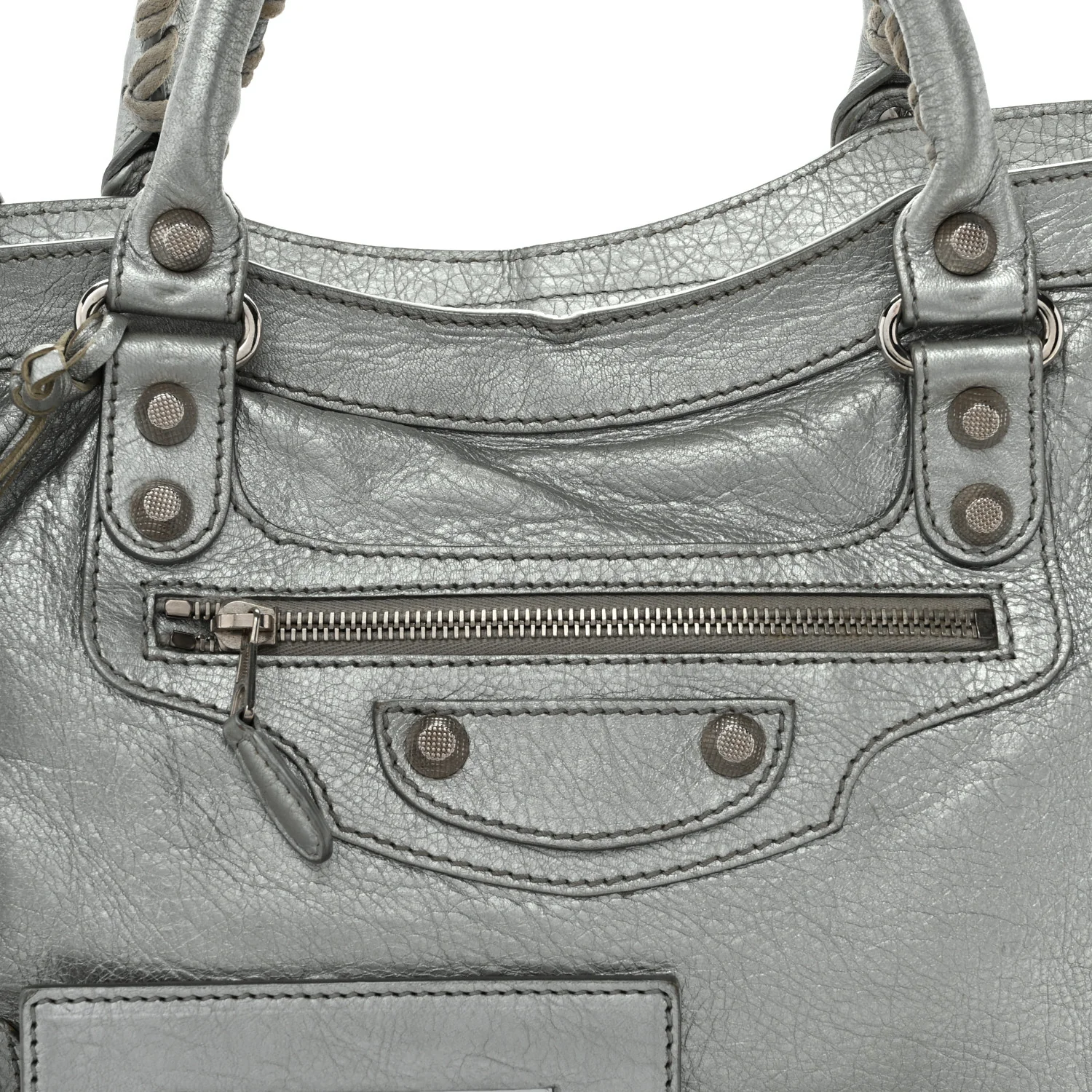 Metallic Agneau Giant 12 Silver Hardware City Gris Aluminum - Top Club
