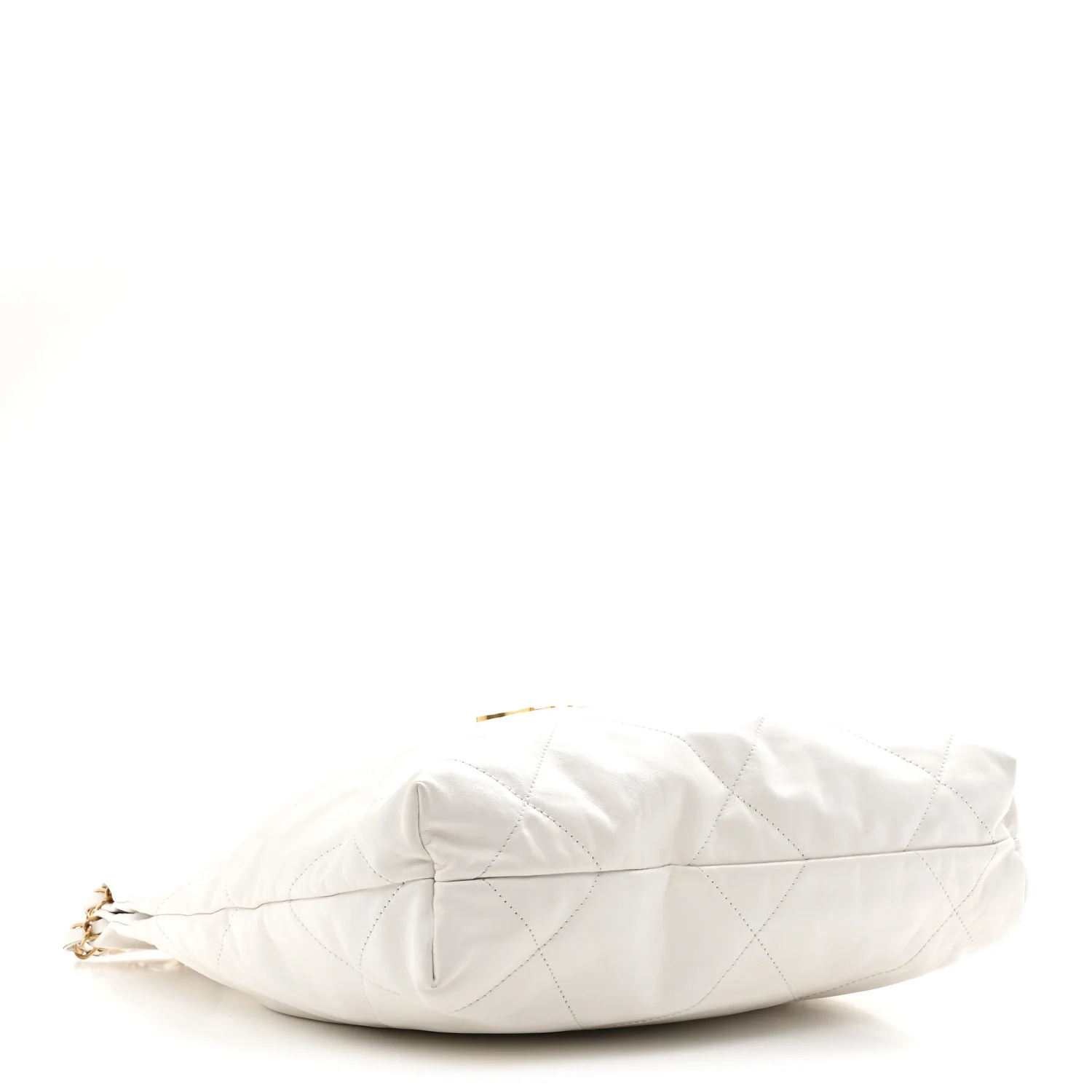 Shiny Calfskin Quilted Small Chanel 22 White - Top Club