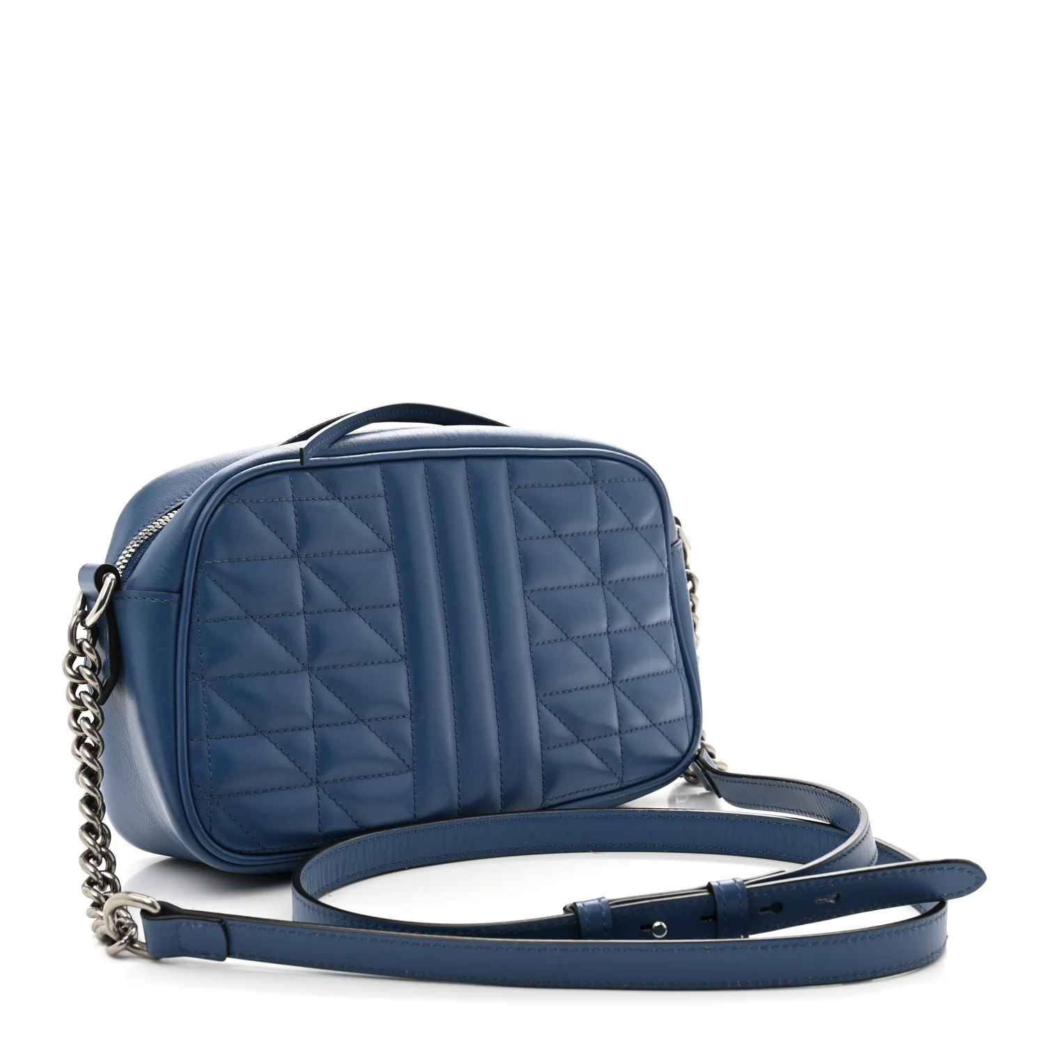 Calfskin Matelasse Aria Small GG Marmont Chain Shoulder Bag Clear Blue - Top Club