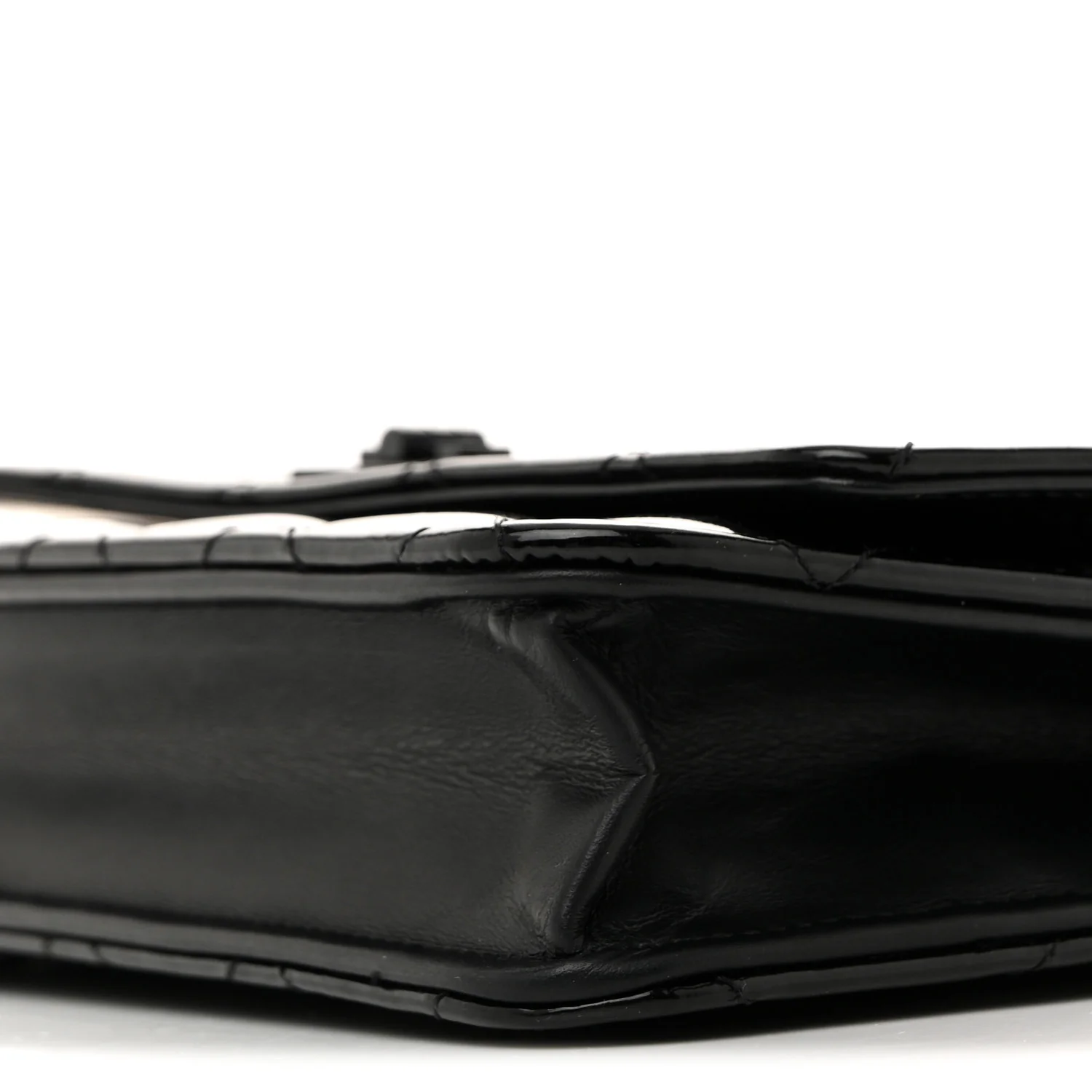 Patent Calfskin Quilted Reissue Wallet On Chain WOC So Black - Top Club