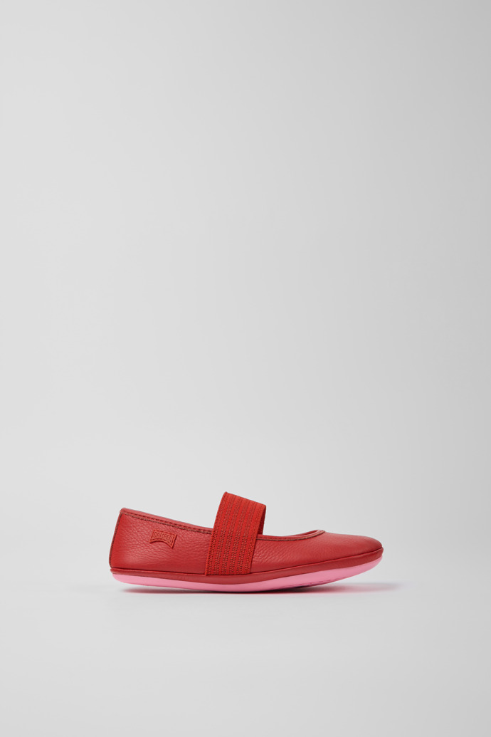 Red leather ballerinas for children