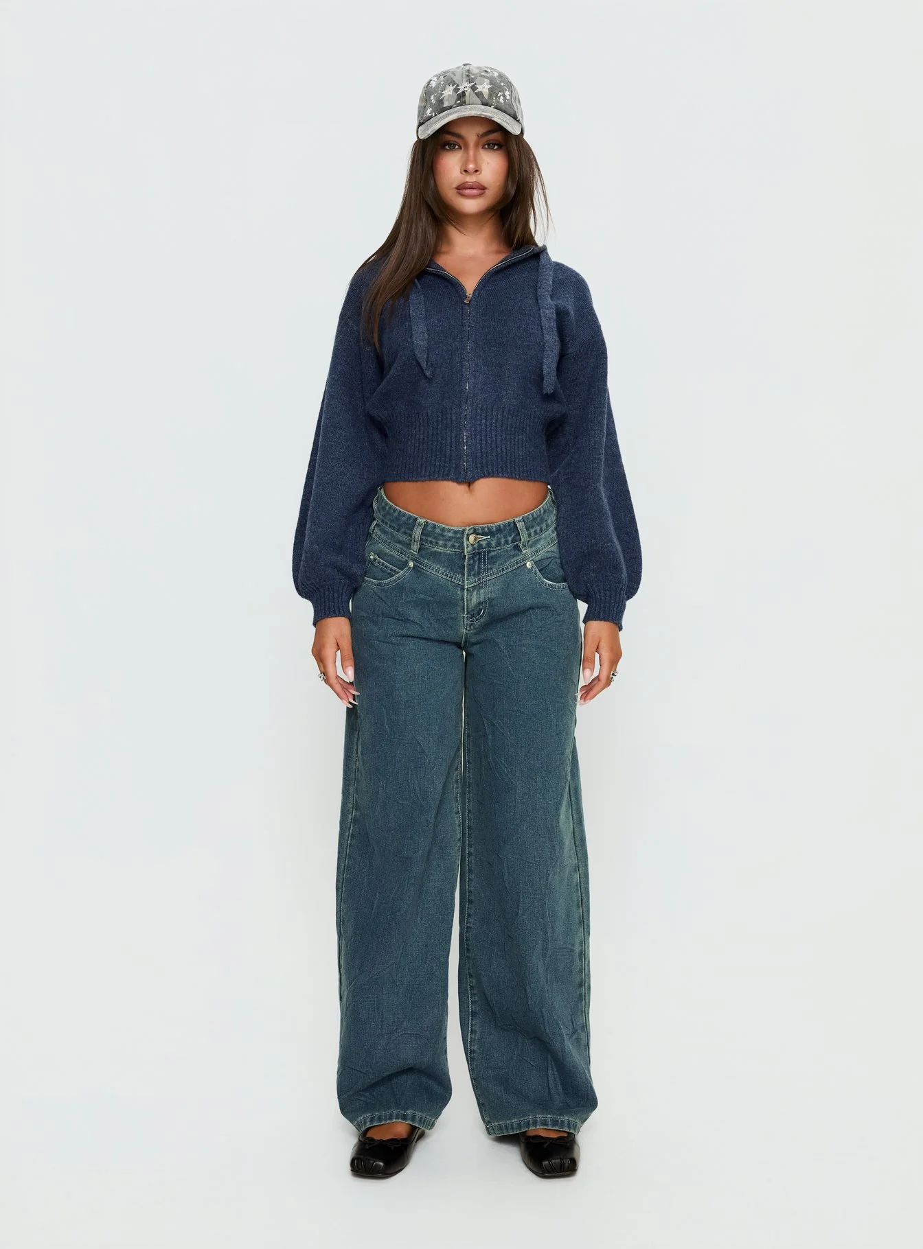 Shanna Relaxed Low Rise Jeans Acid Raw Wash