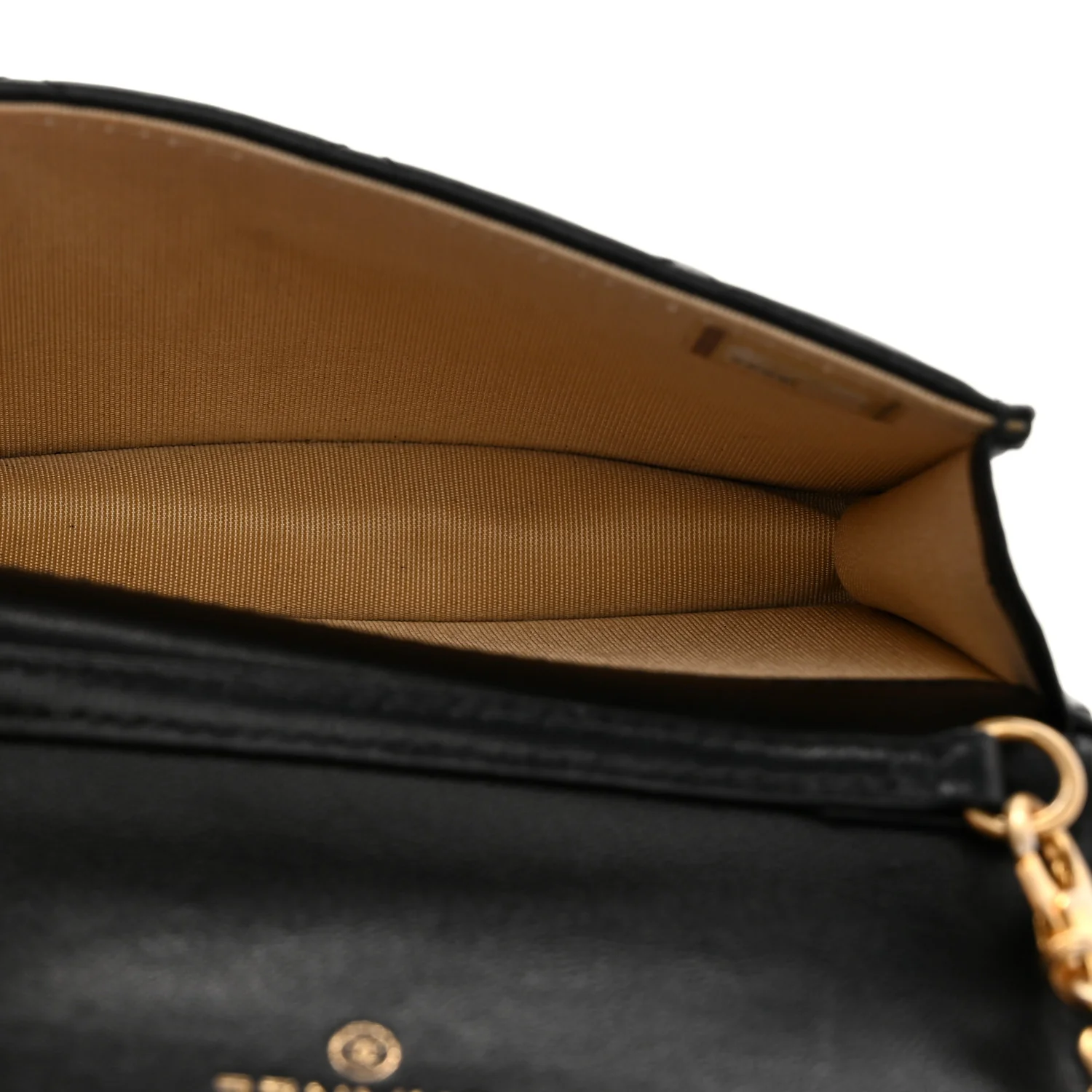 Lambskin Quilted Pearl Crush Clutch With Chain Black - Top Club