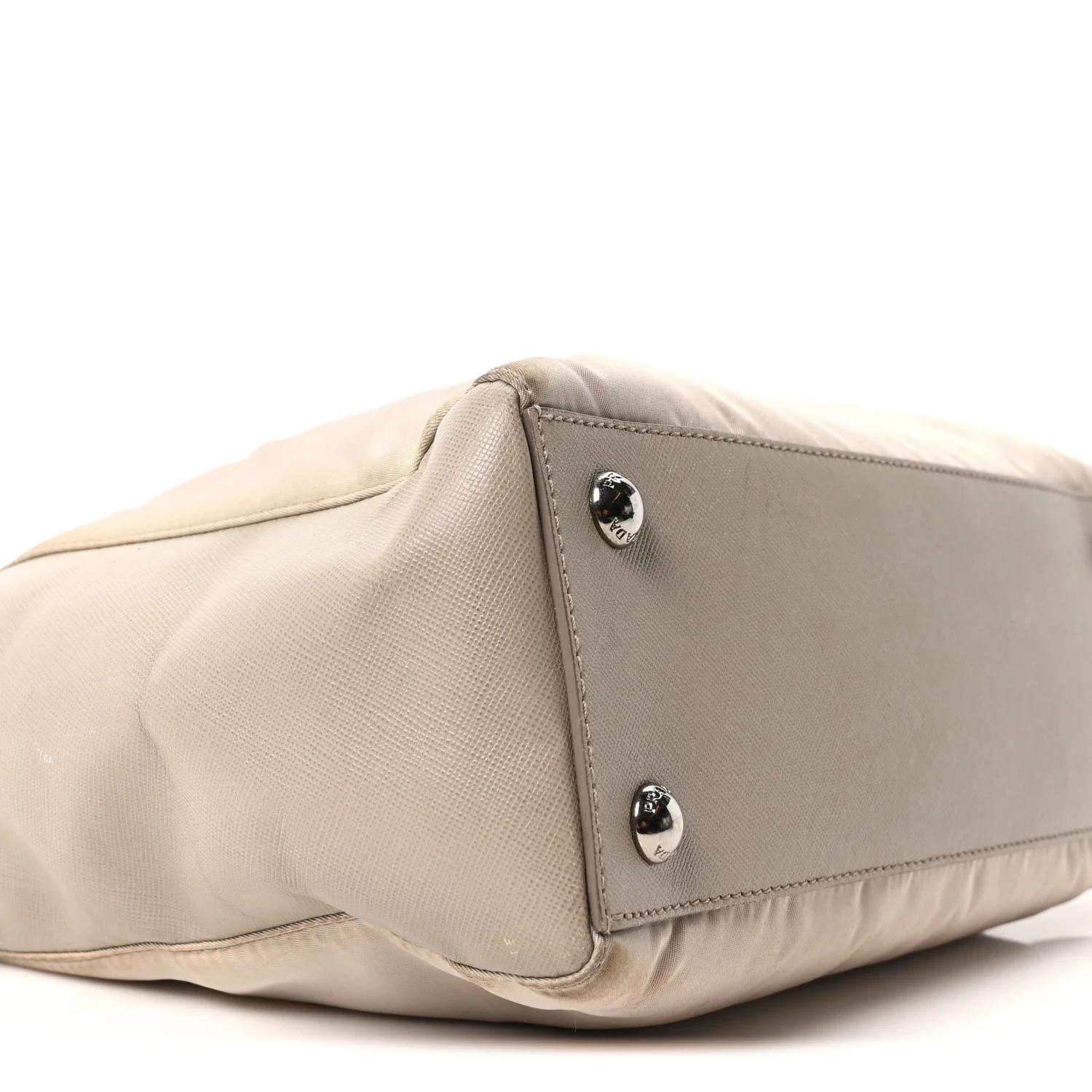 Nylon Saffiano Bi-Color Tote Grey - Top Club