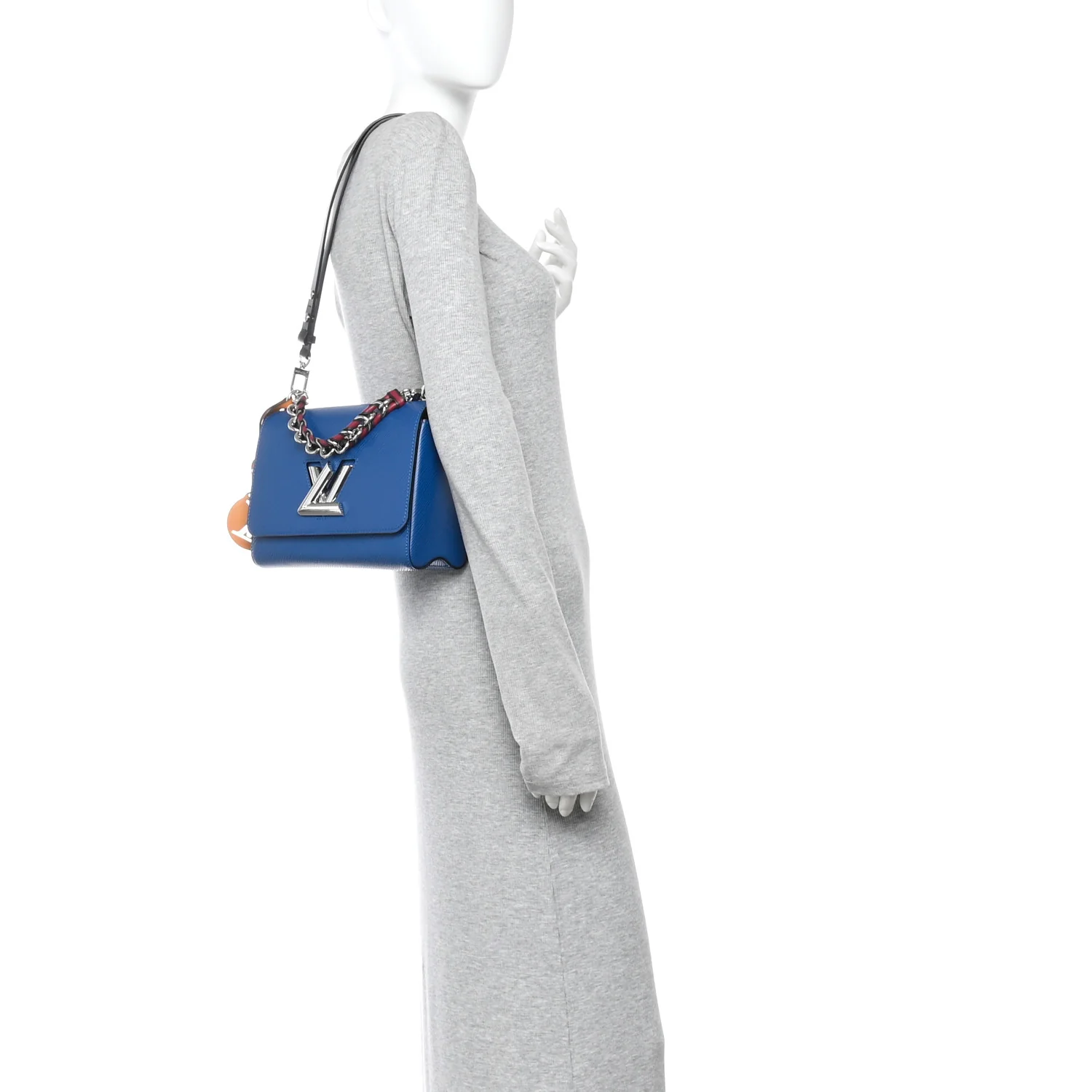 Epi Twist Braided Strap Shoulder Bag MM Bleu Roi