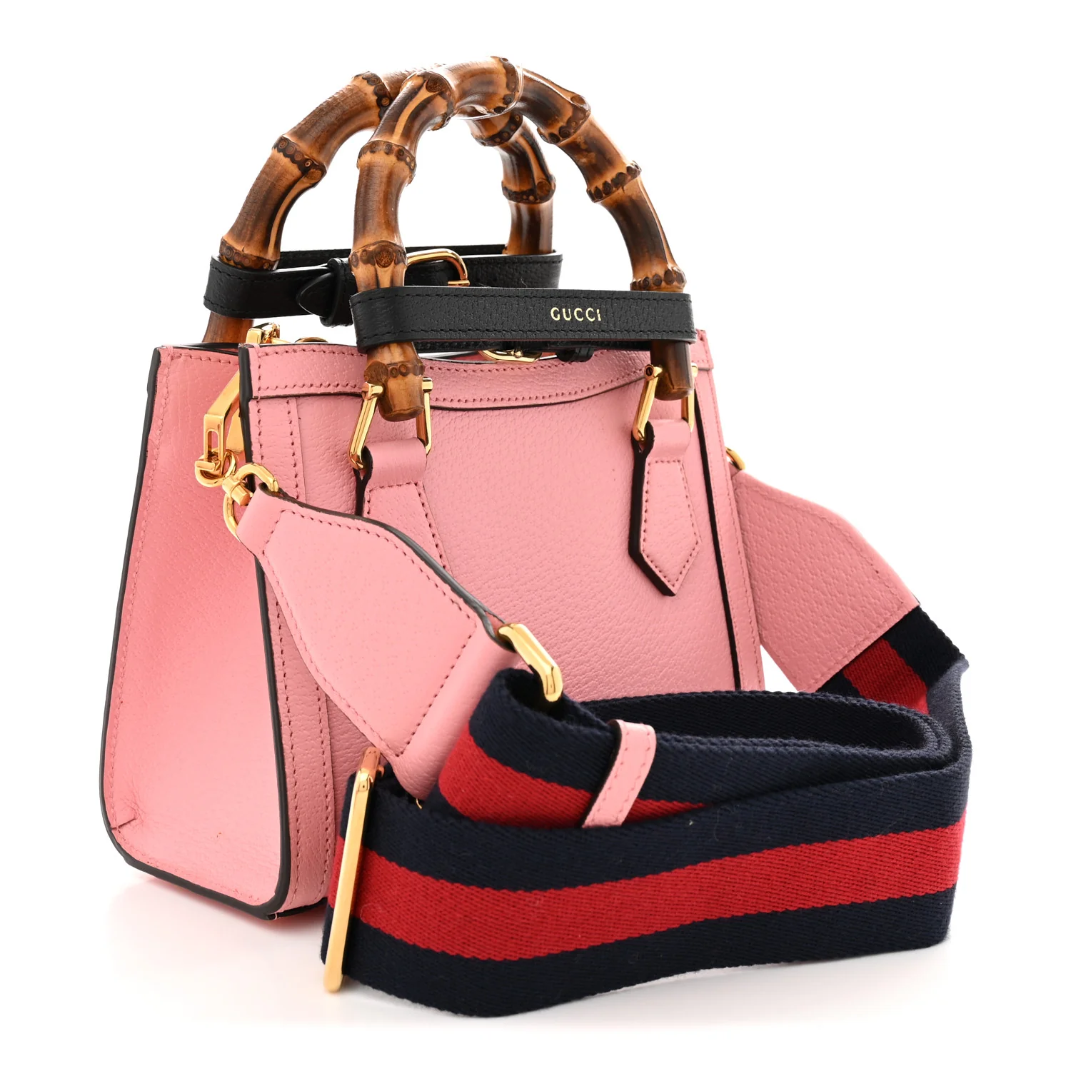 Wonka Grain Calfskin Mini Diana Tote Bag Wild Rose Black - Top Club