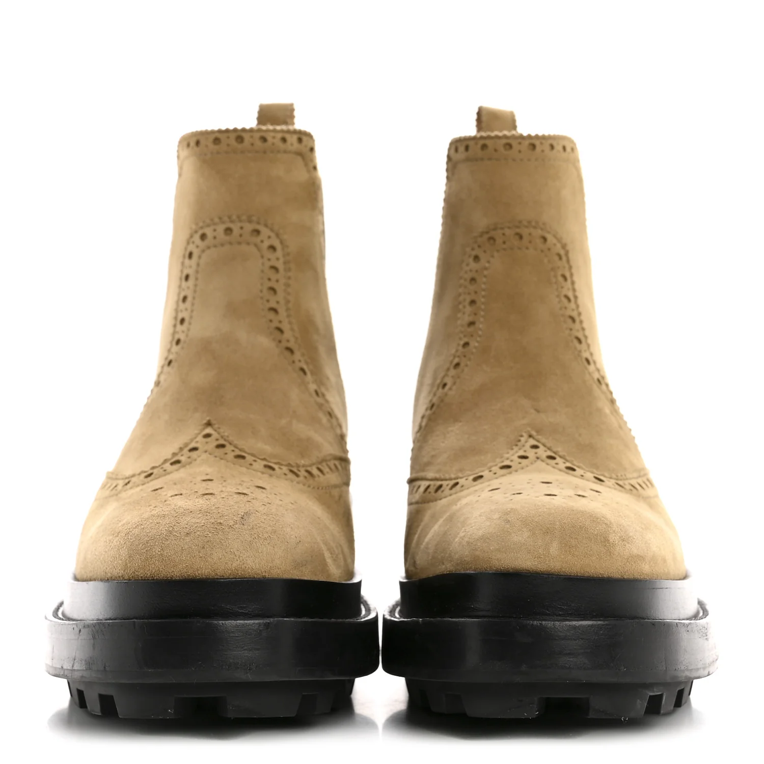 Suede Goatskin Chelsea Ankle Boots 37 Beige Gobi - Top Club