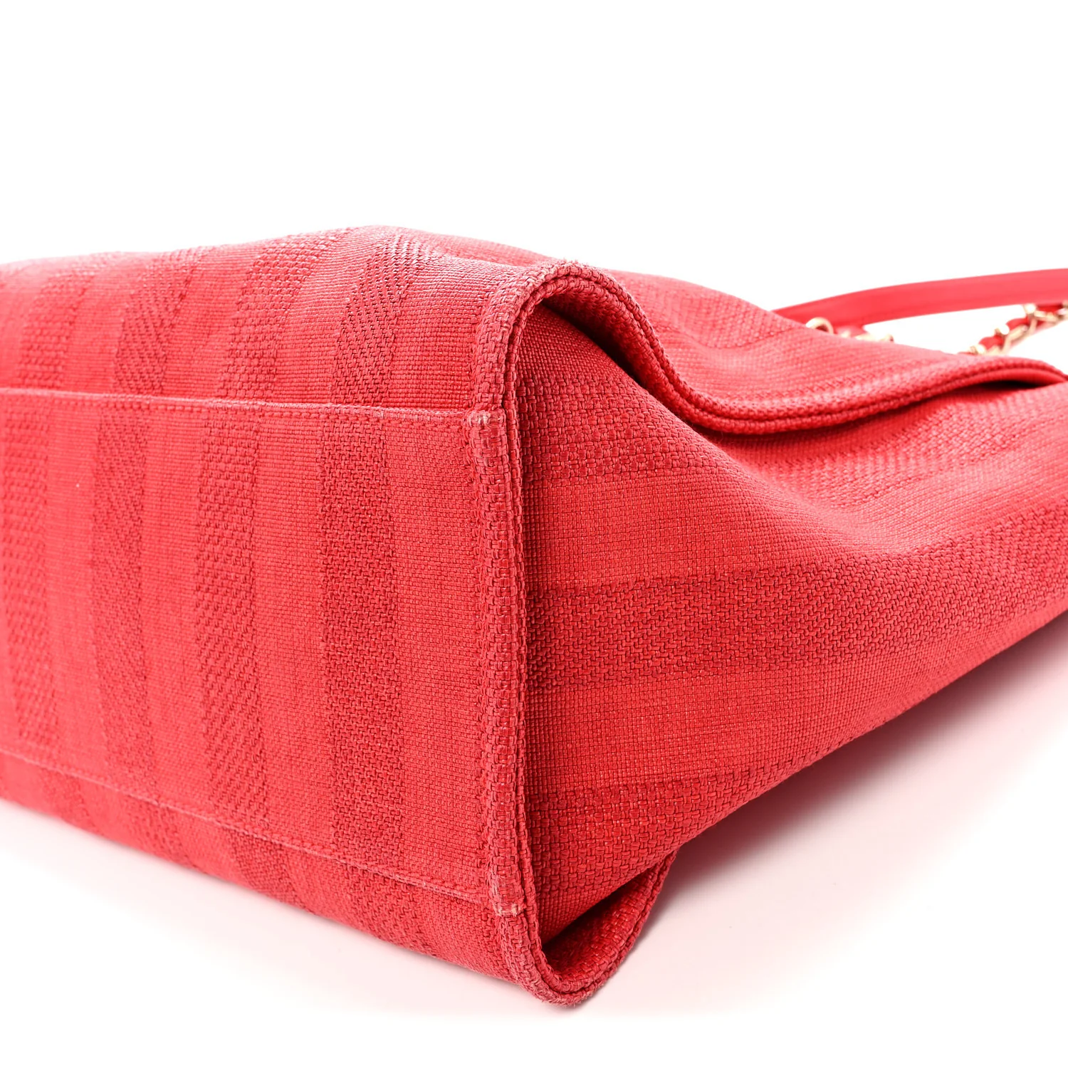 Mixed Fibers Striped Medium Deauville Tote Red - Top Club