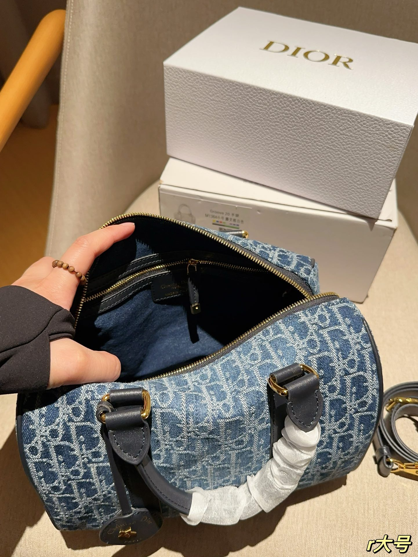 D Groove 20Denim Oblique denim bag - Top Club