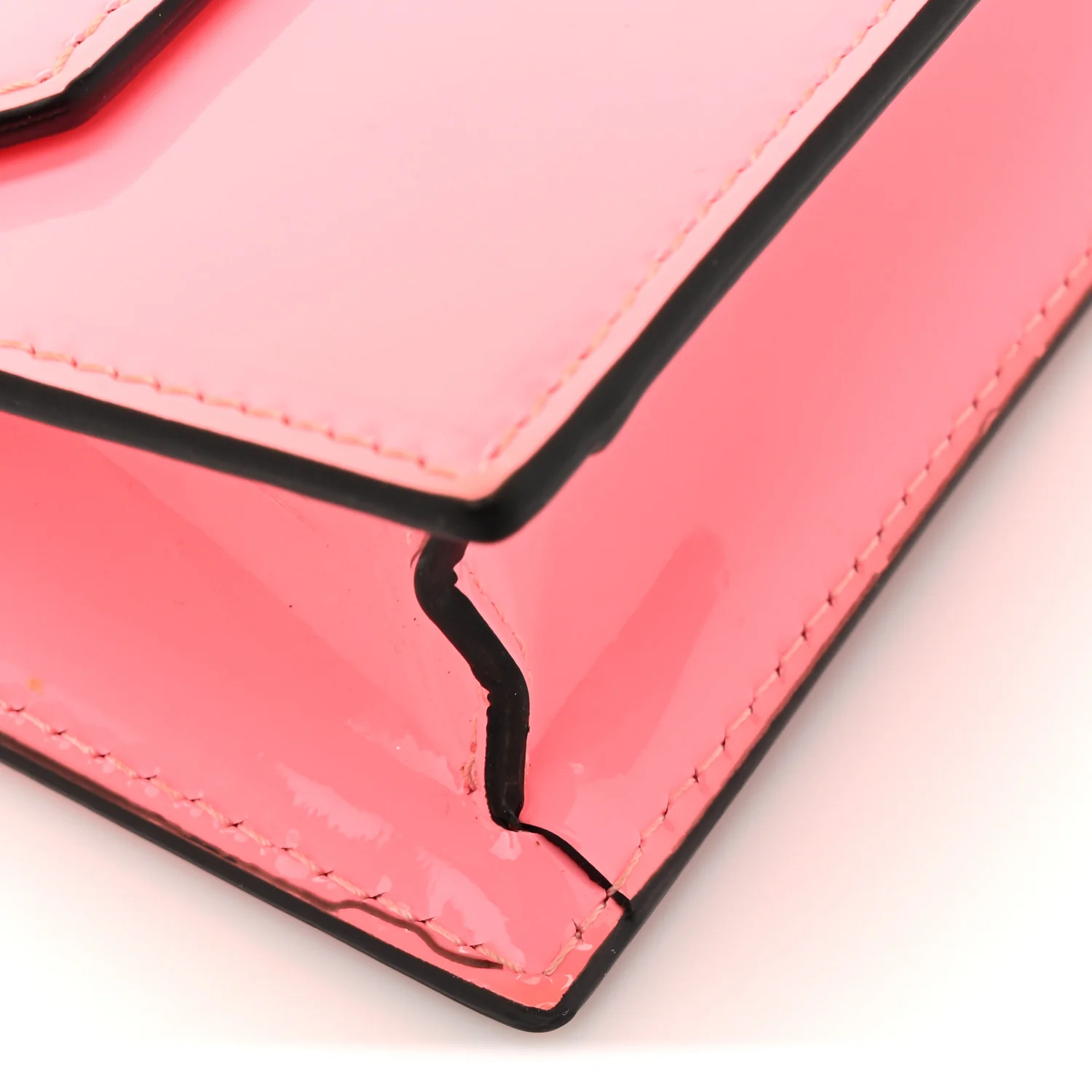 Patent Calfskin Small Elisa Baguette Bubble Gum - Top Club