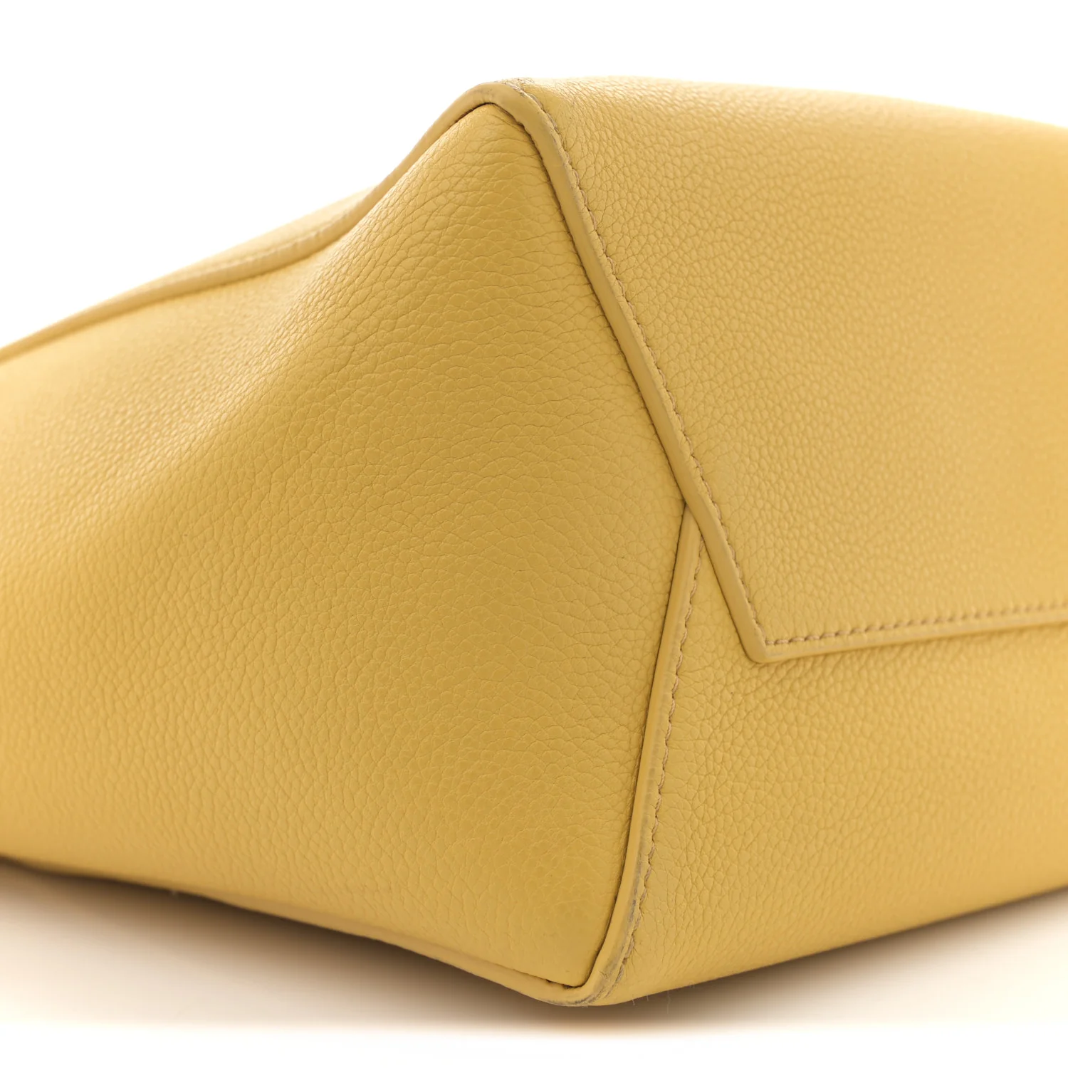 Soft Grained Calfskin Small Sangle Bucket Bag Ocre - Top Club