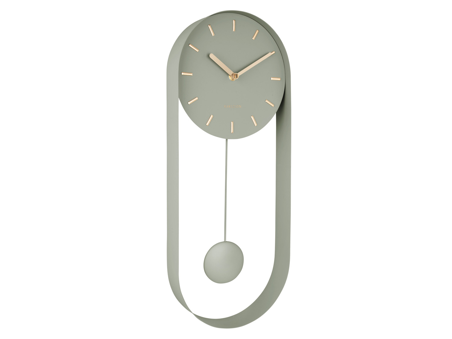 Wall clock Pendulum Charm steel jungle green