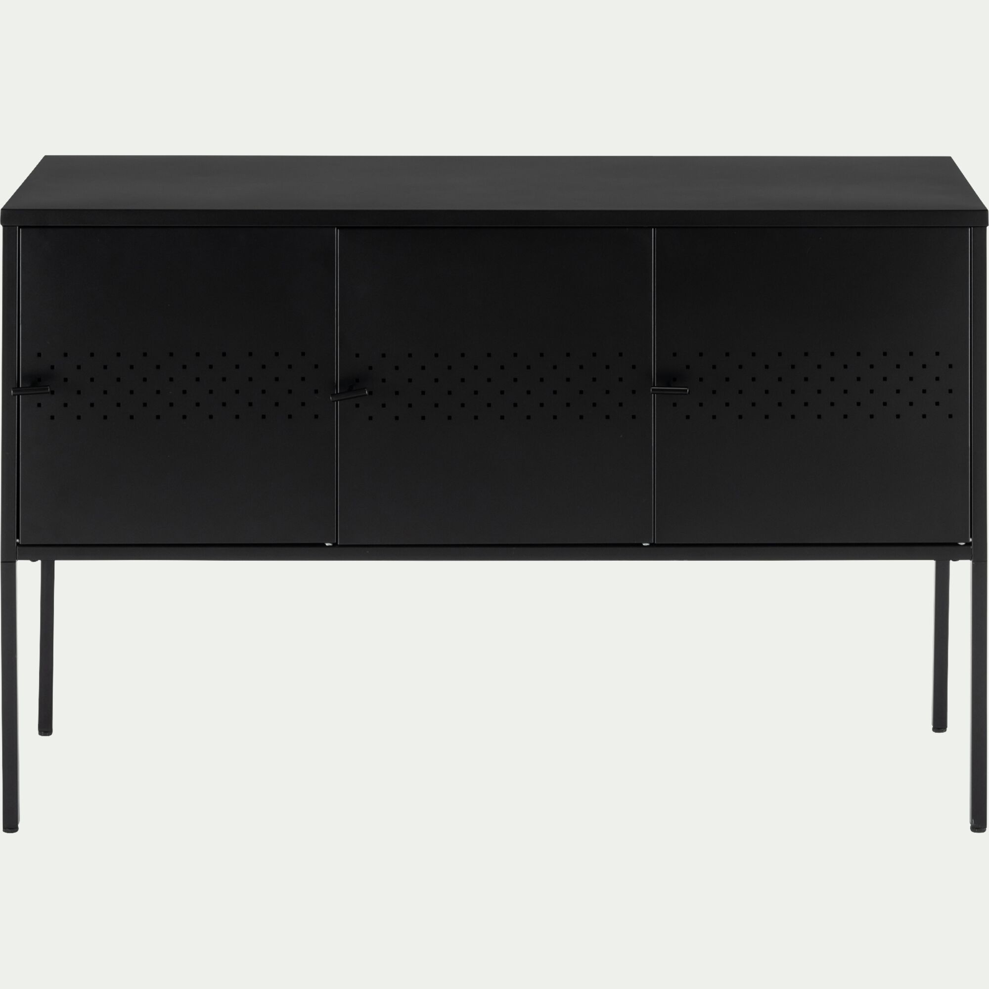 LAURIS - Buffet 3 portes en tôle d'acier - noir