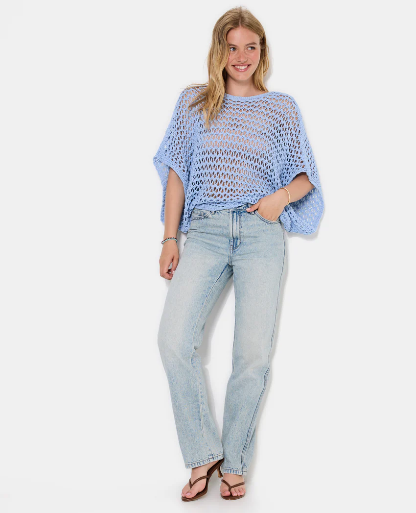 Pimkie Pull ample sans manches en maille ajourée